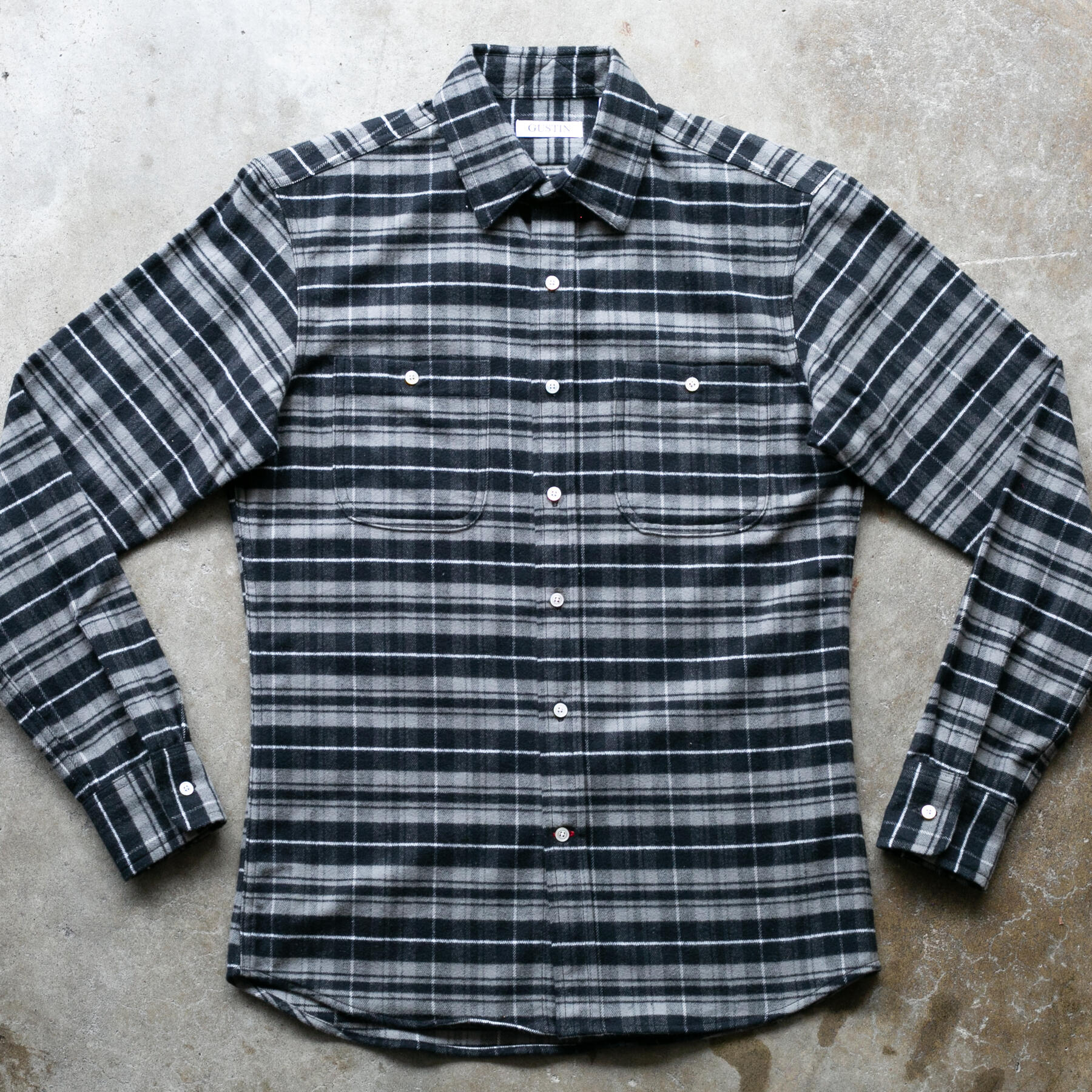 gustin #1195 japan vivid flannel - steel black
