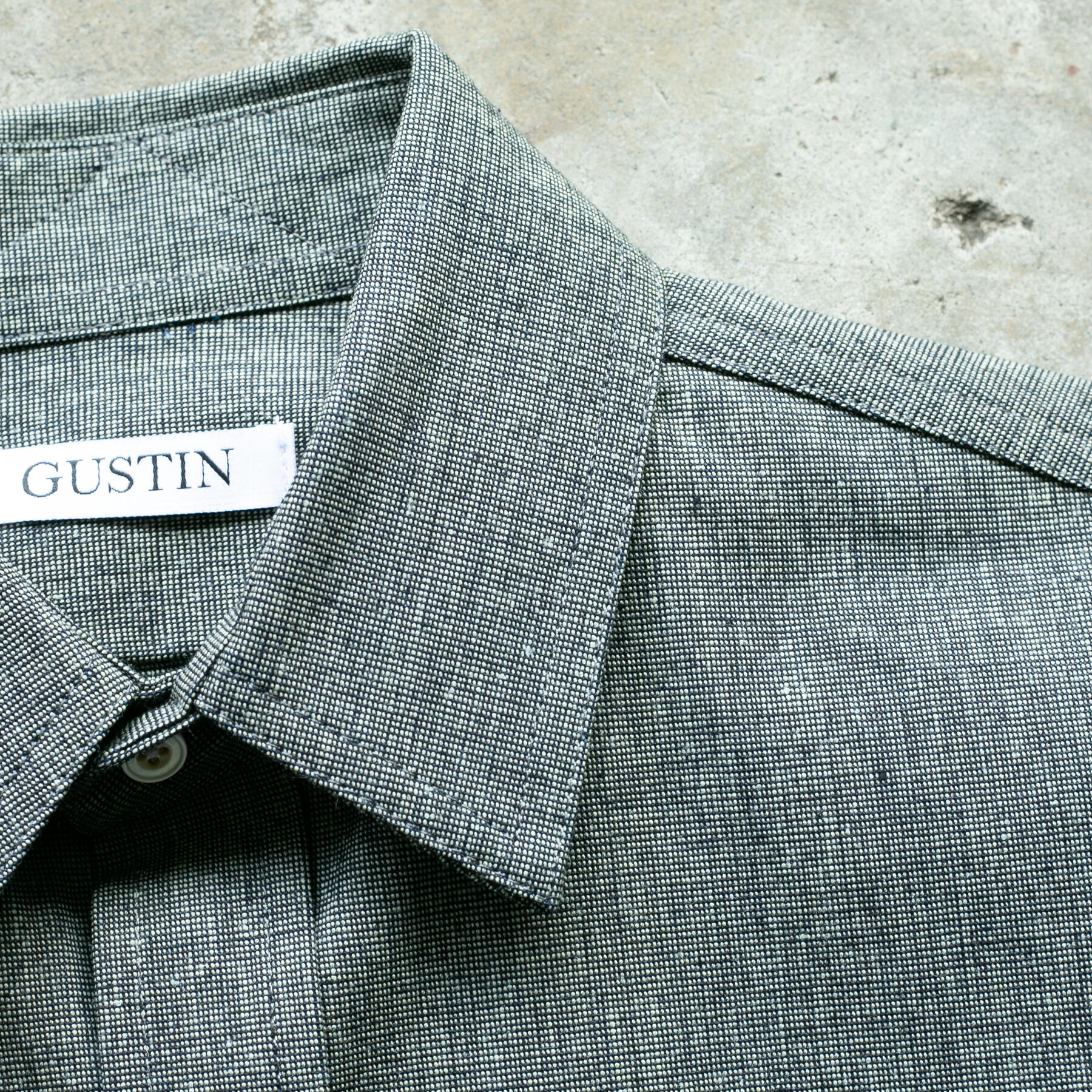 gustin #1197 japan indigoxgreencast shirt