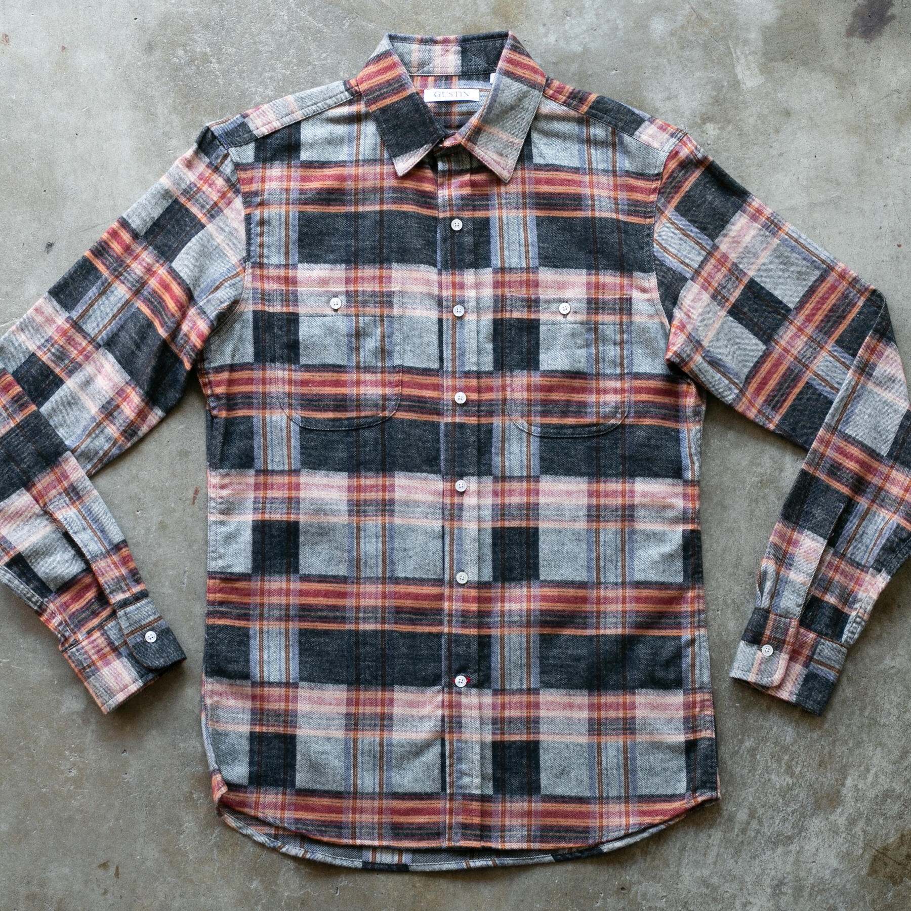 gustin #1199 air flannel - black ember