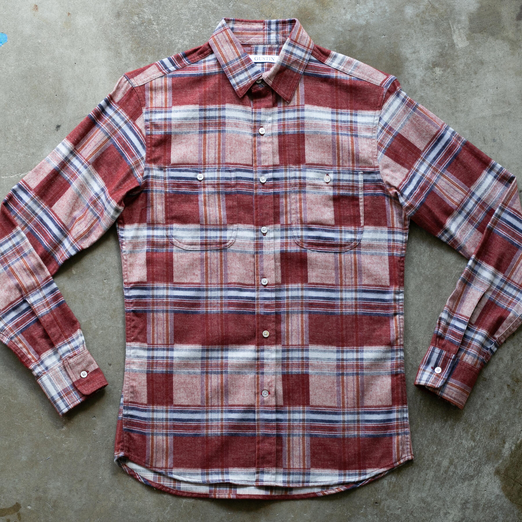 gustin #1200 air flannel - red white