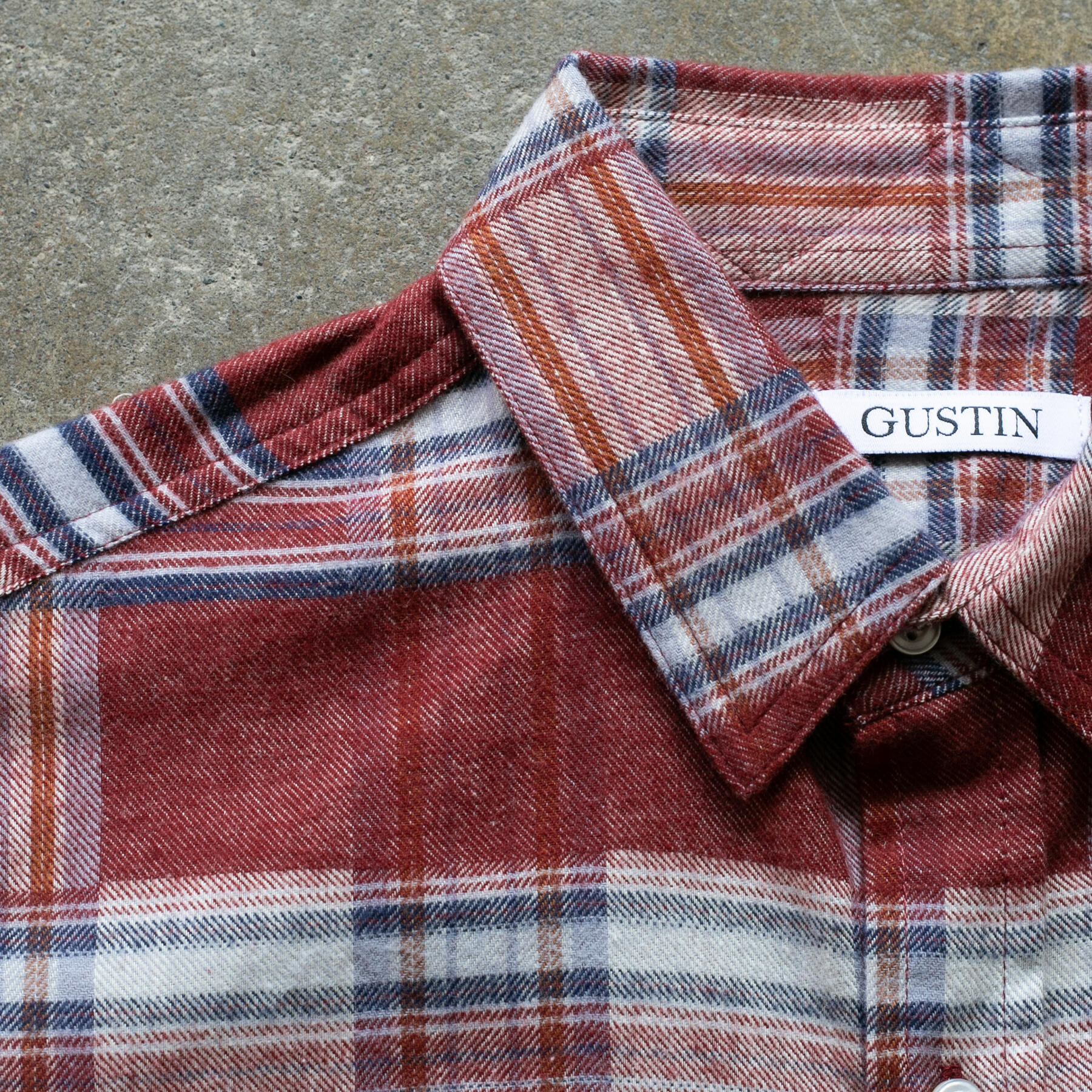 gustin #1200 air flannel - red white