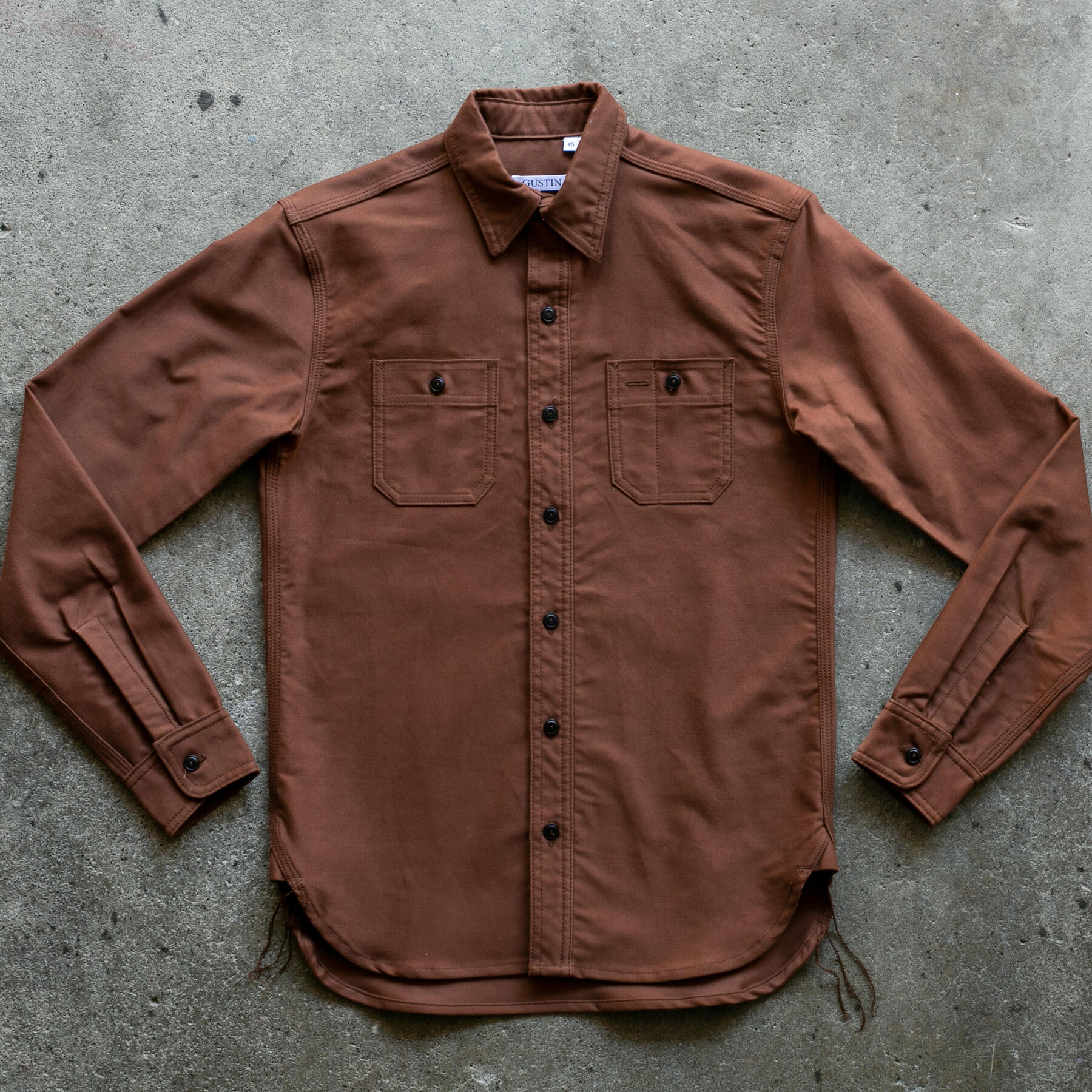gustin #117 egyptian giza moleskin workshirt - copper