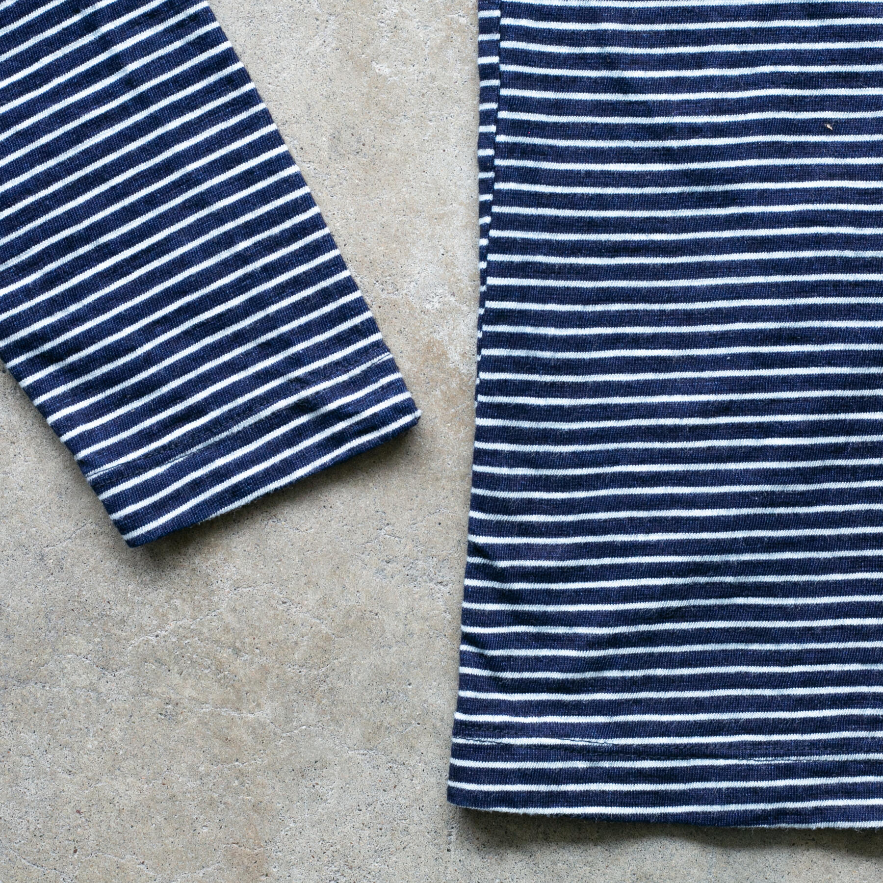 gustin dark indigo stripe pocket crew