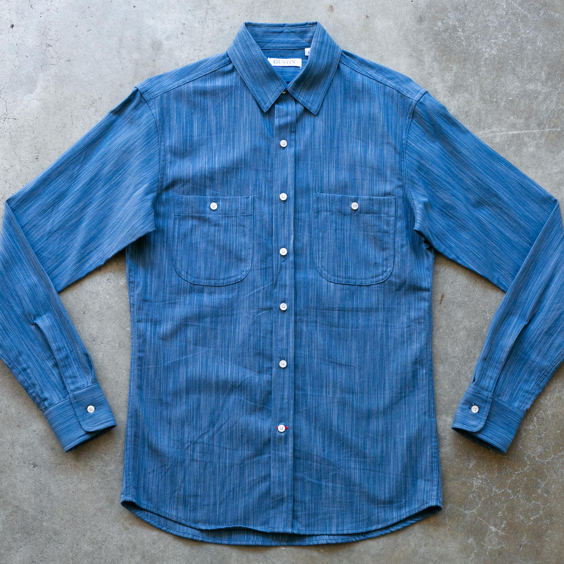 gustin #1203 super slub shirt - ocean