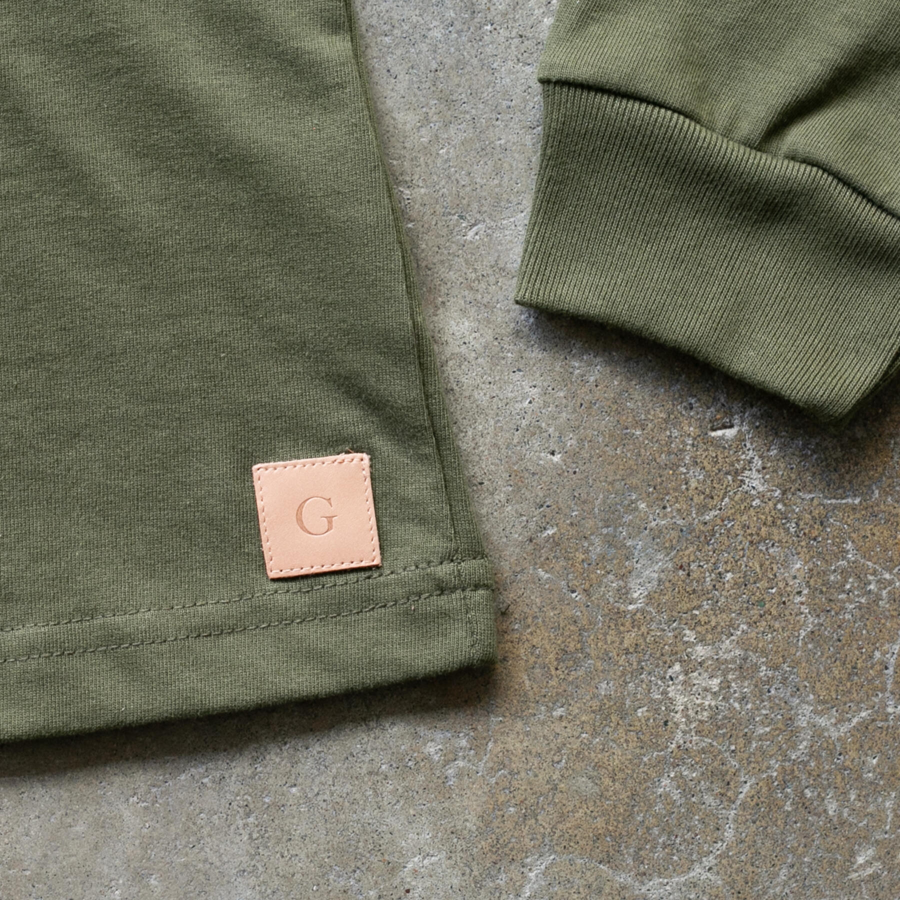 gustin vintage heavyweight long sleeve t-shirt 2 pack (olive drab)