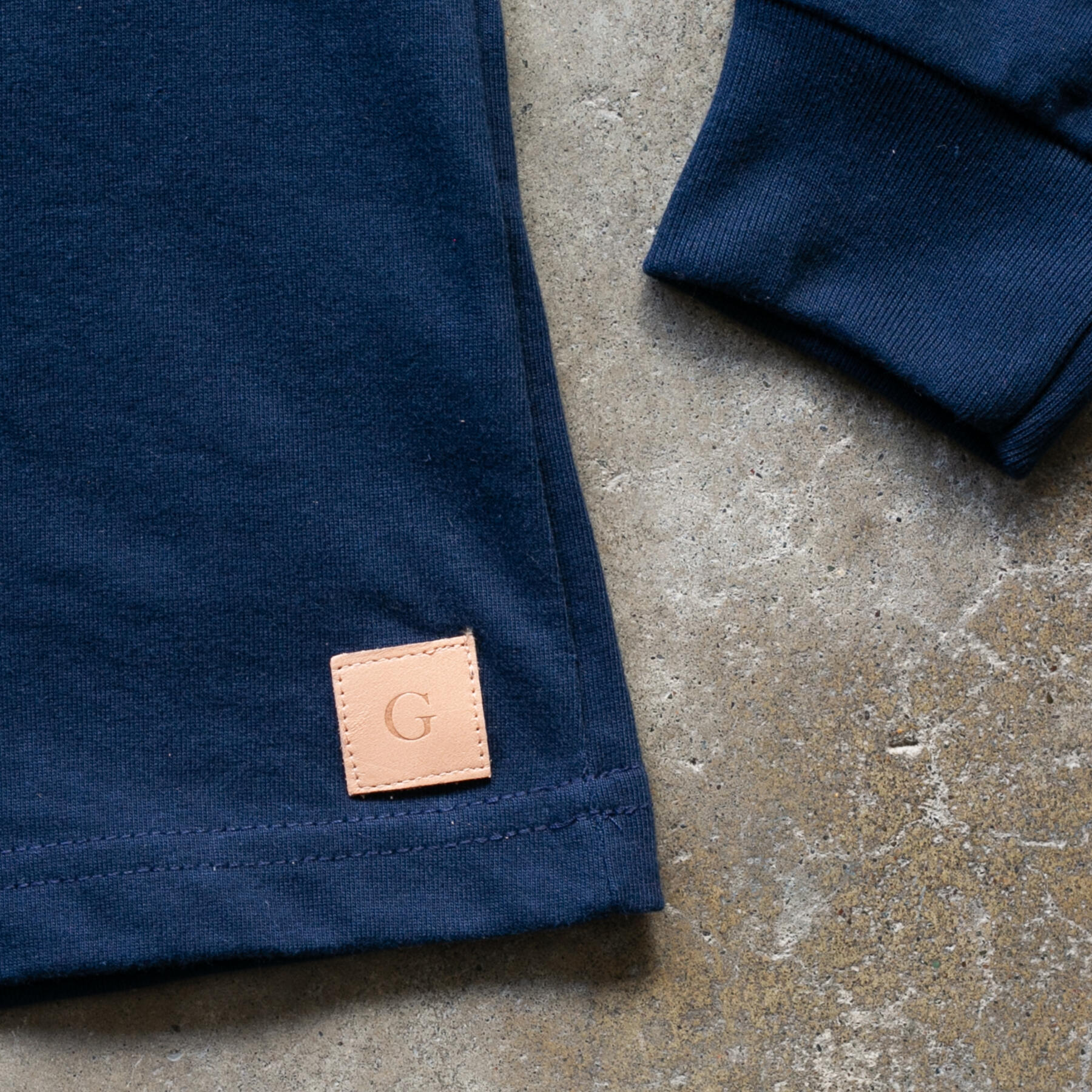 gustin vintage heavyweight long sleeve t-shirt 2 pack (navy)