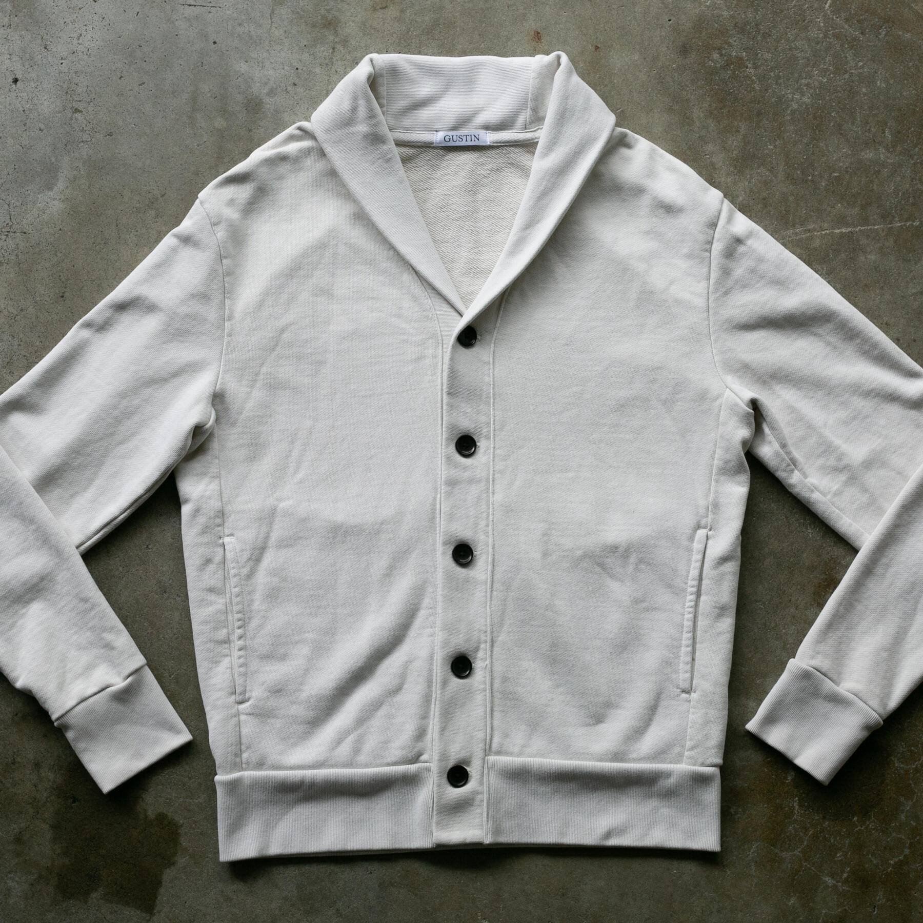 gustin french terry cardigan - natural