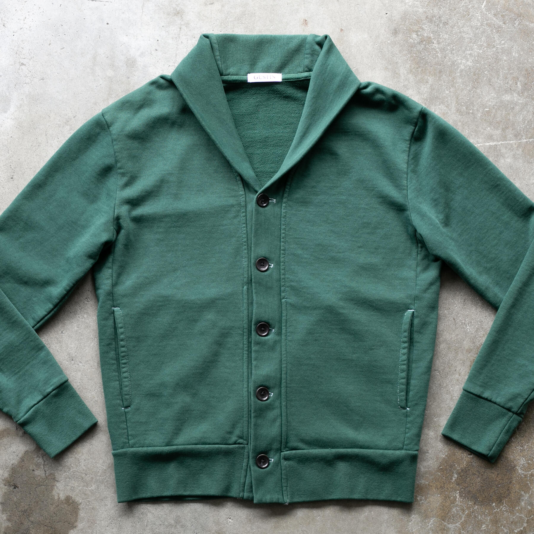 gustin french terry cardigan - forest