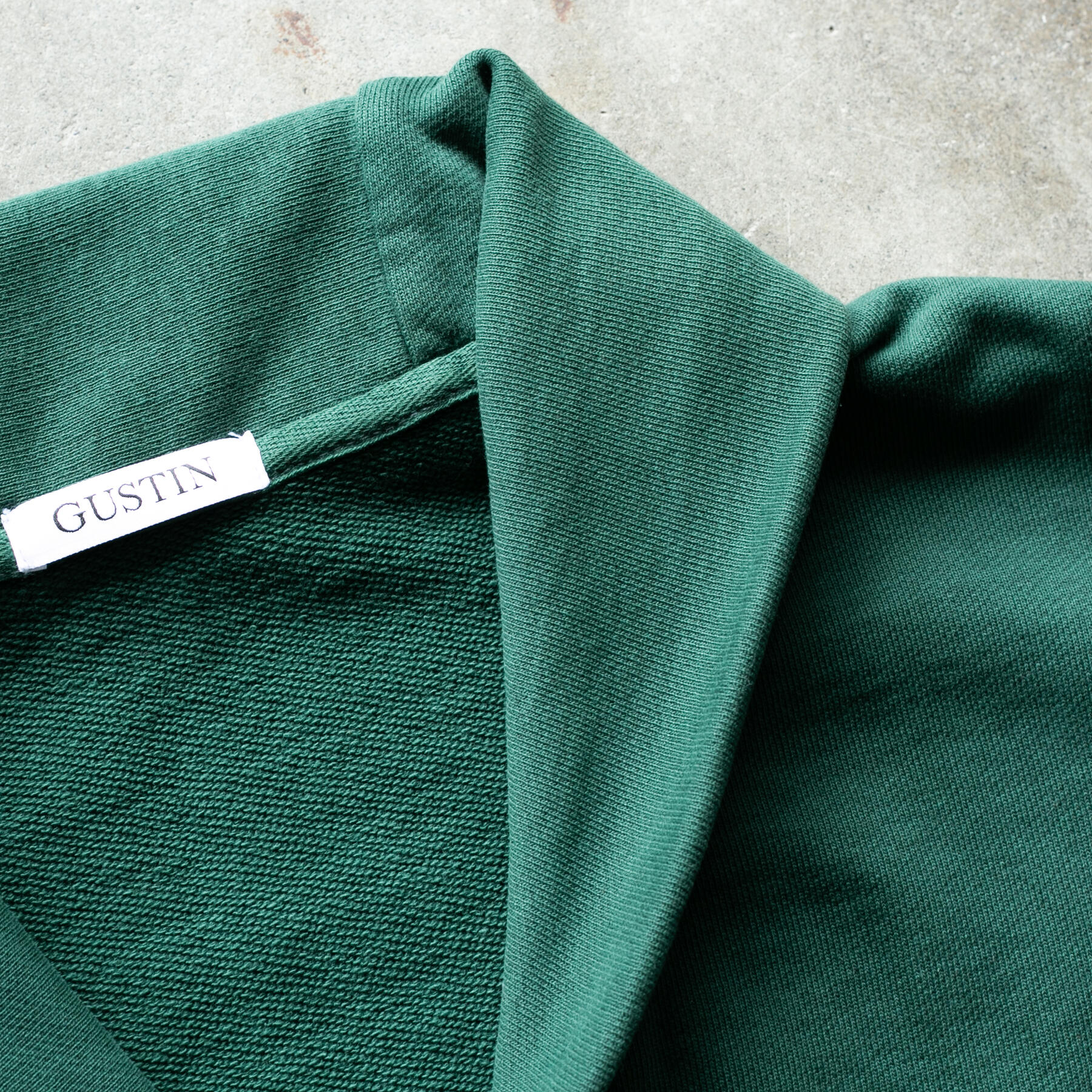 gustin french terry cardigan - forest