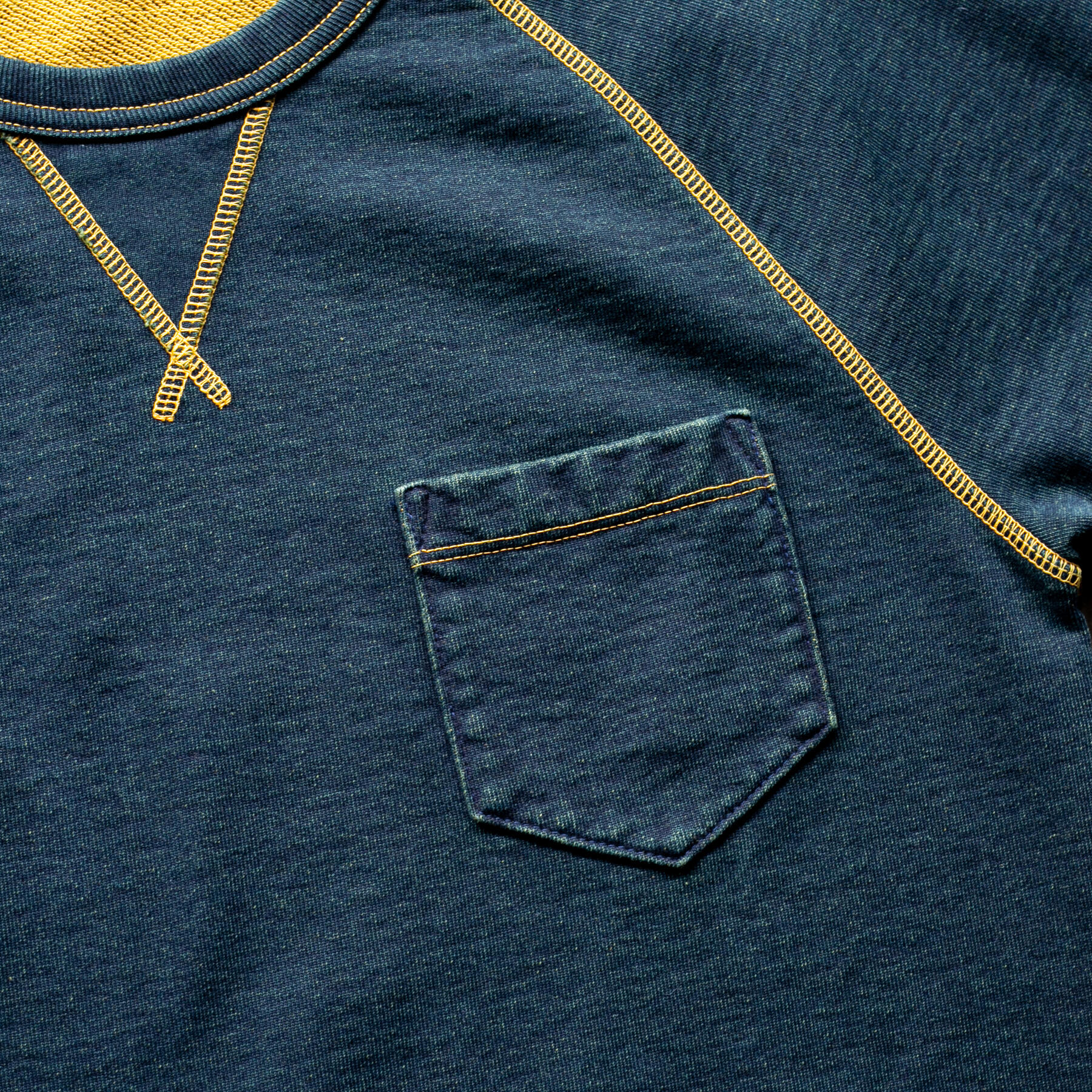 gustin overdye indigo pocket sweatshirt - school bus