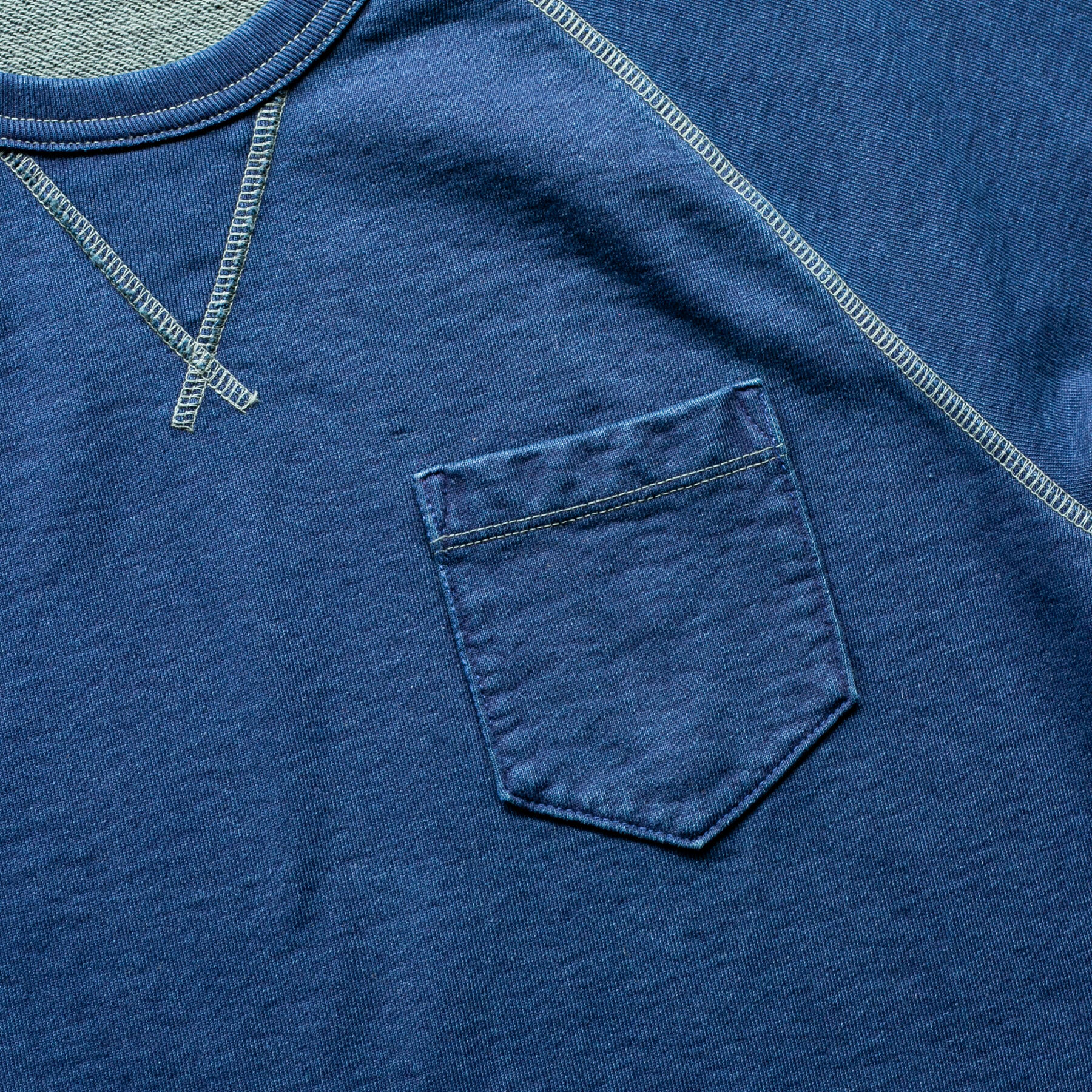 gustin overdye indigo pocket sweatshirt - olive