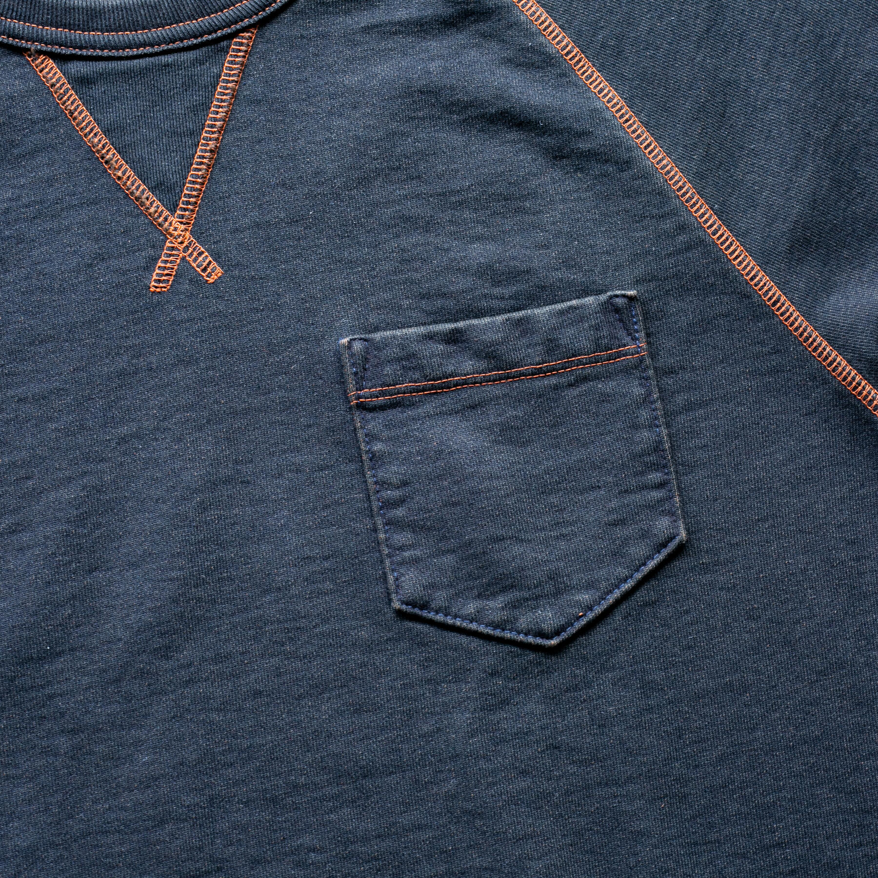 gustin overdye indigo pocket sweatshirt - rust