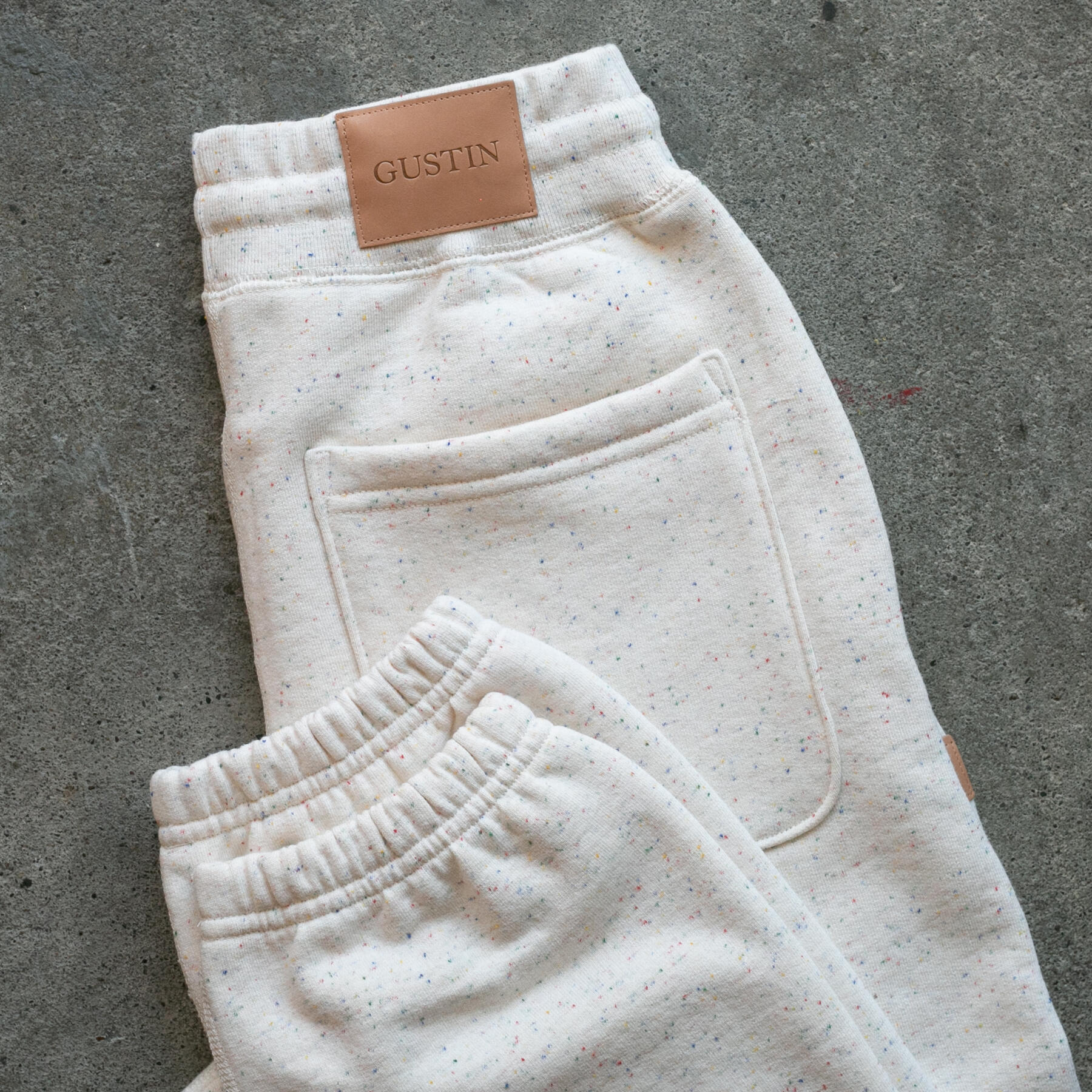 gustin vintage heavyweight sweatpants - natural rainbow nep