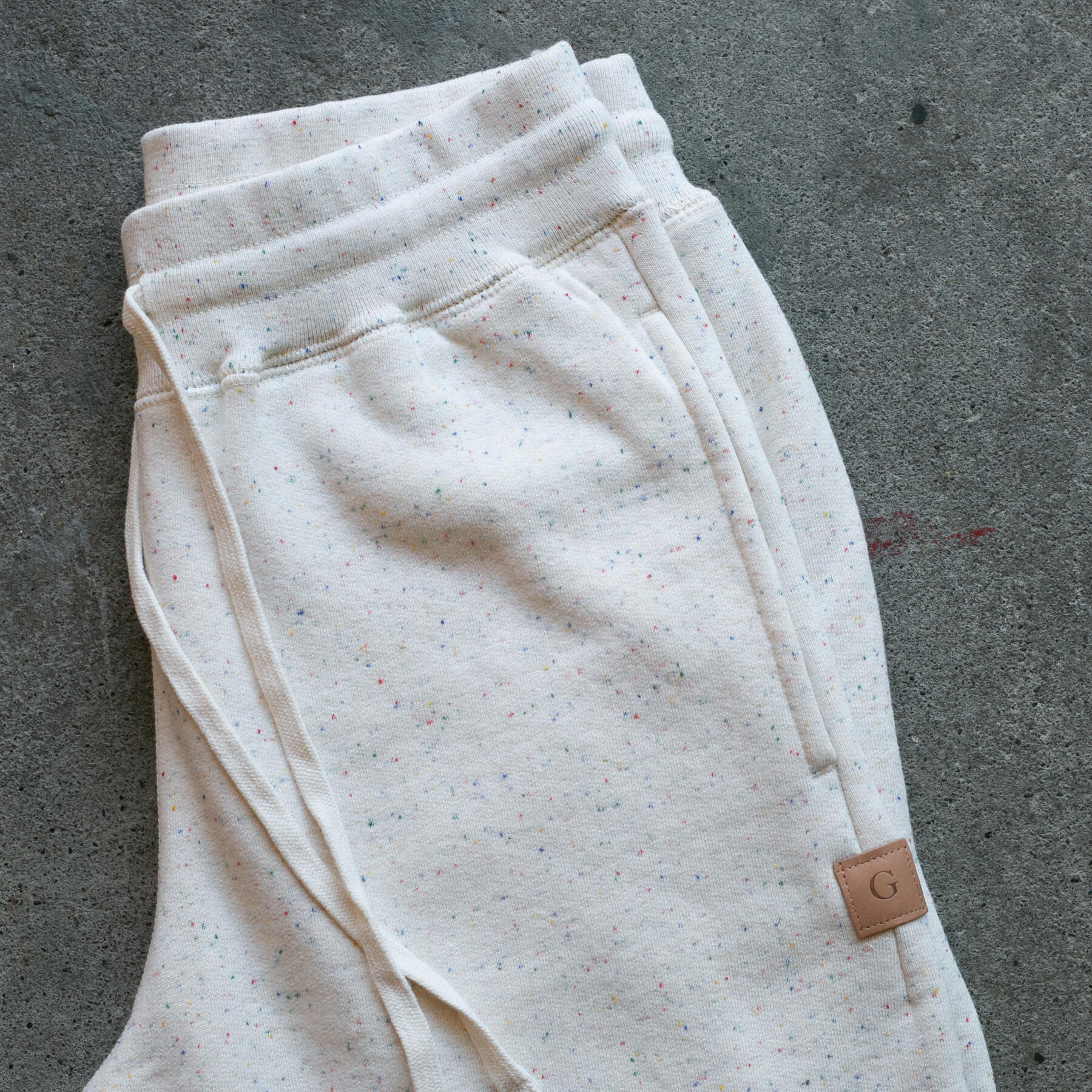gustin vintage heavyweight sweatpants - natural rainbow nep