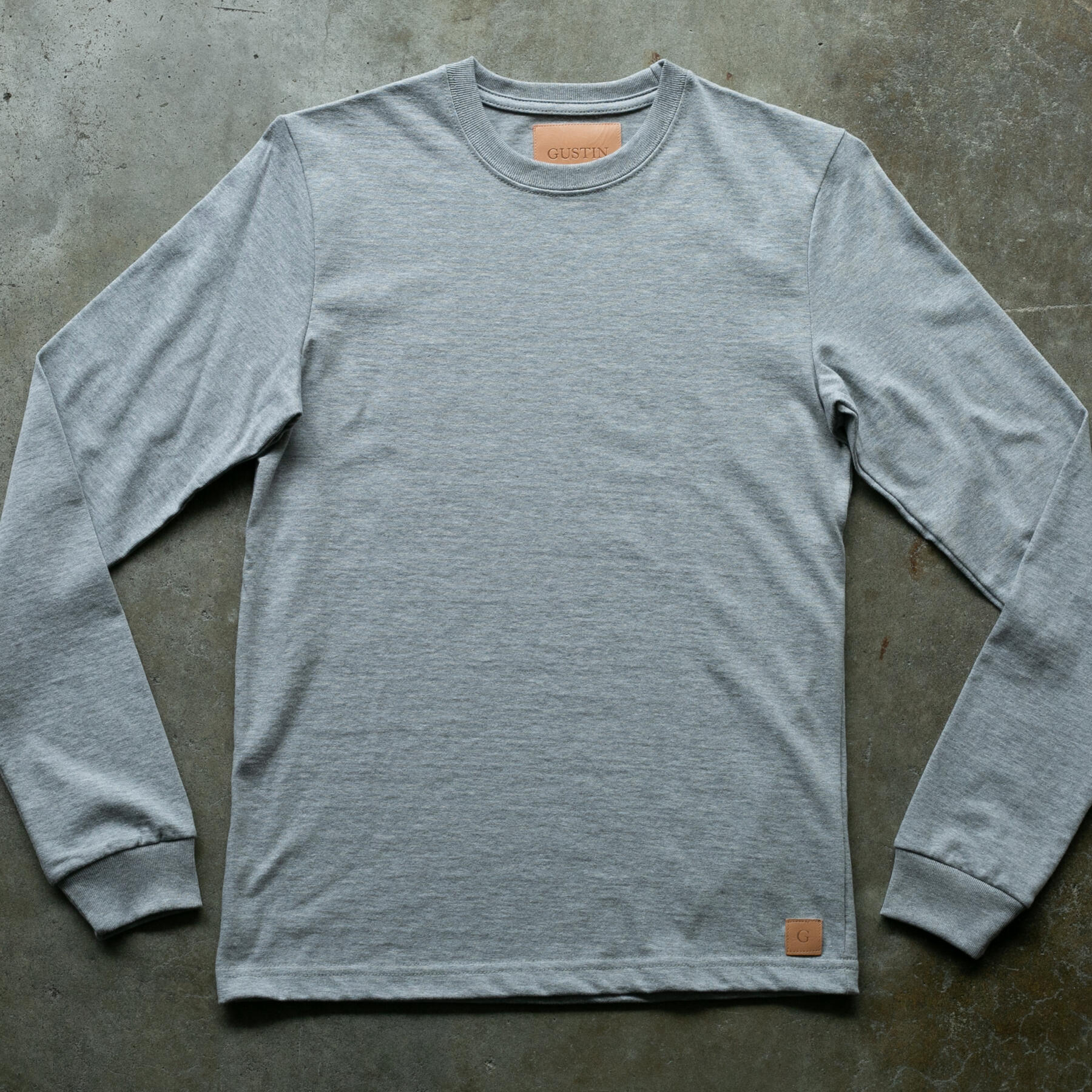 gustin vintage heavyweight long sleeve t-shirt 2 pack (heather grey)
