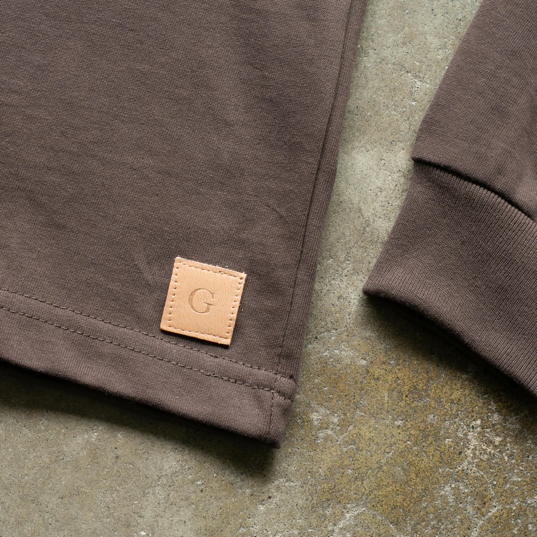 gustin vintage heavyweight long sleeve t-shirt 2 pack (brown)
