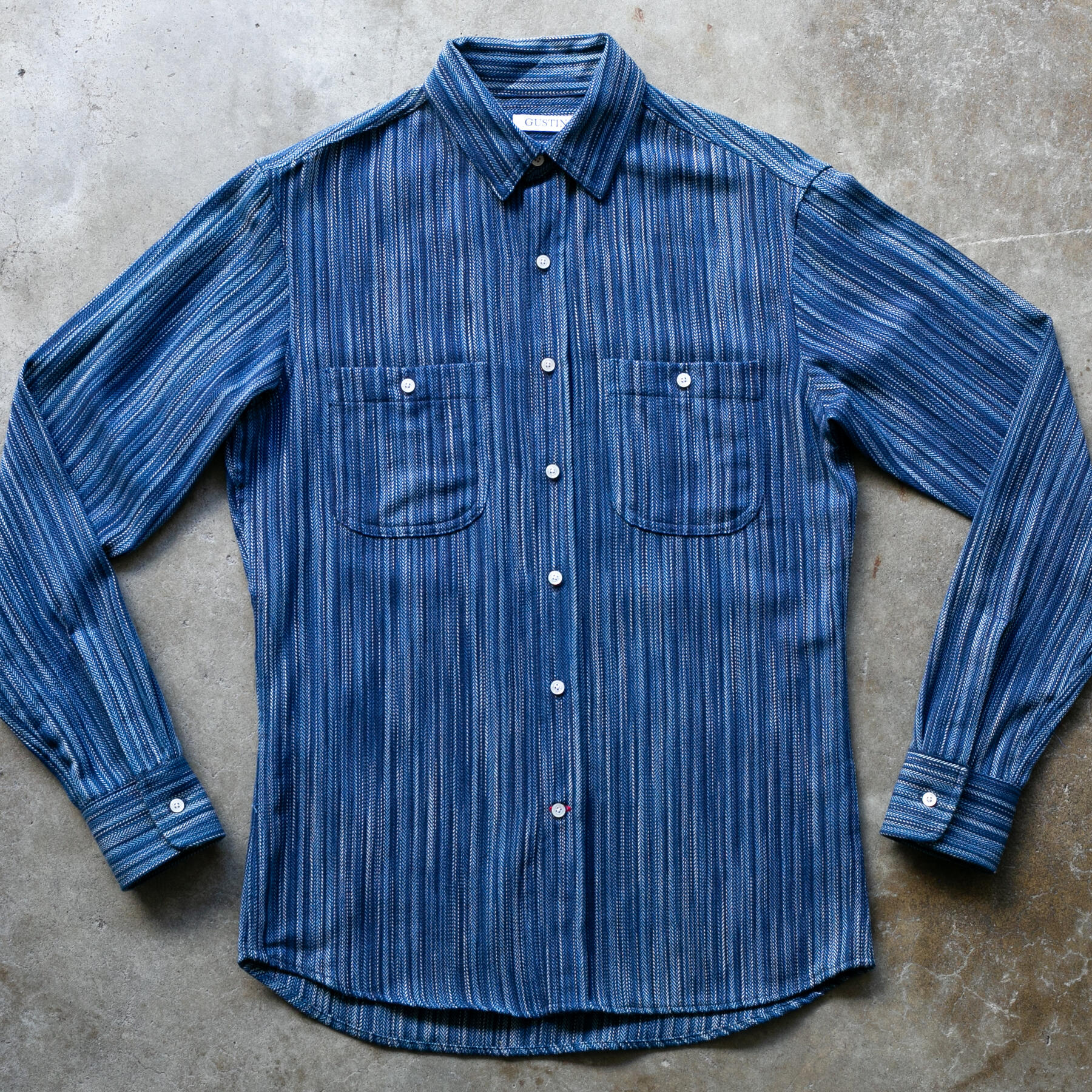 gustin #1205 indigo fade shirt