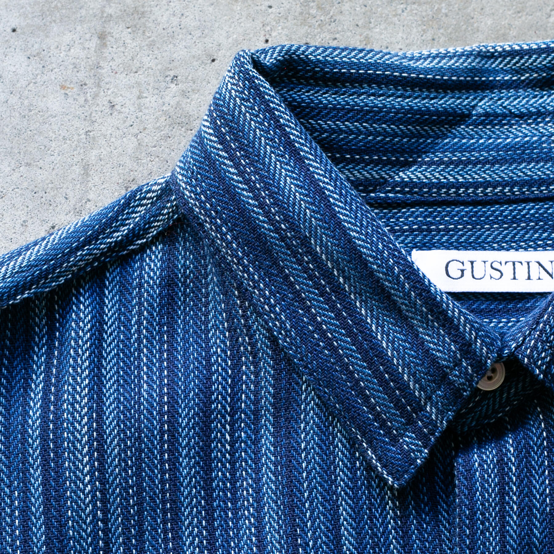 gustin #1205 indigo fade shirt