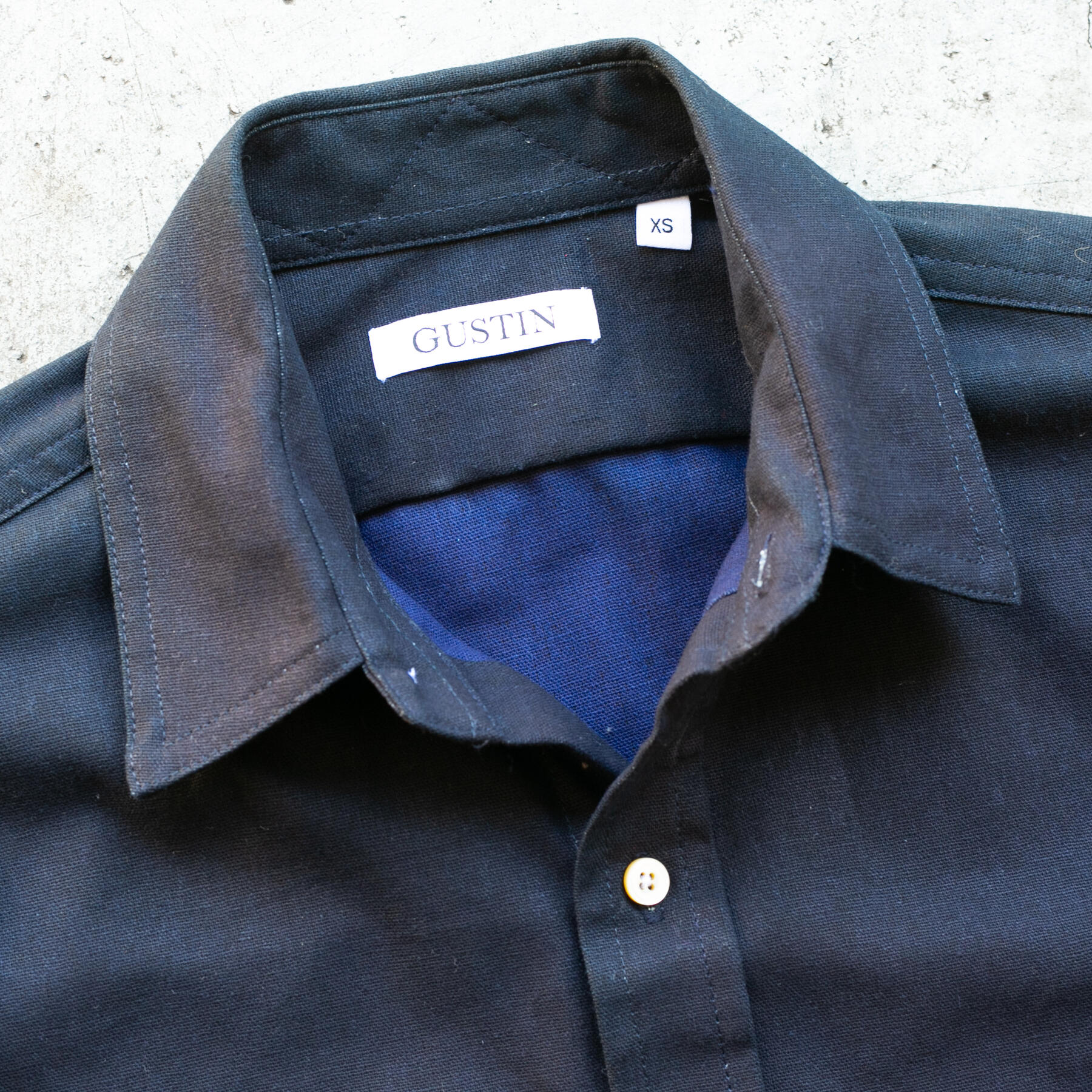 gustin #1206 charcoalxindigo shirt