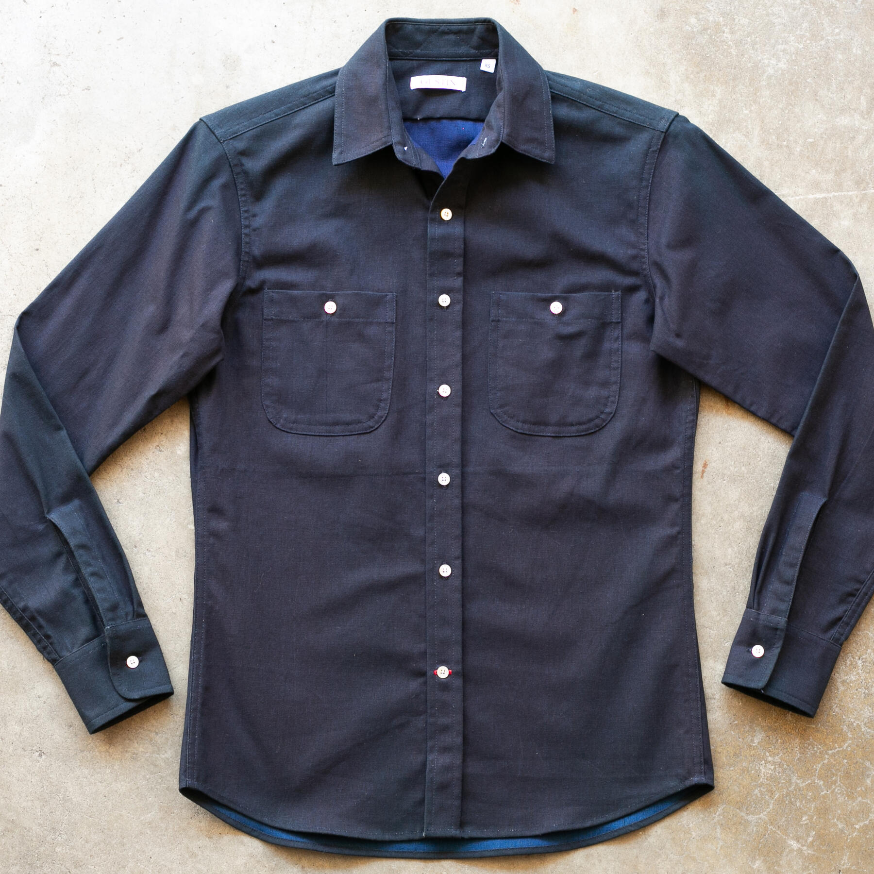 gustin #1206 charcoalxindigo shirt