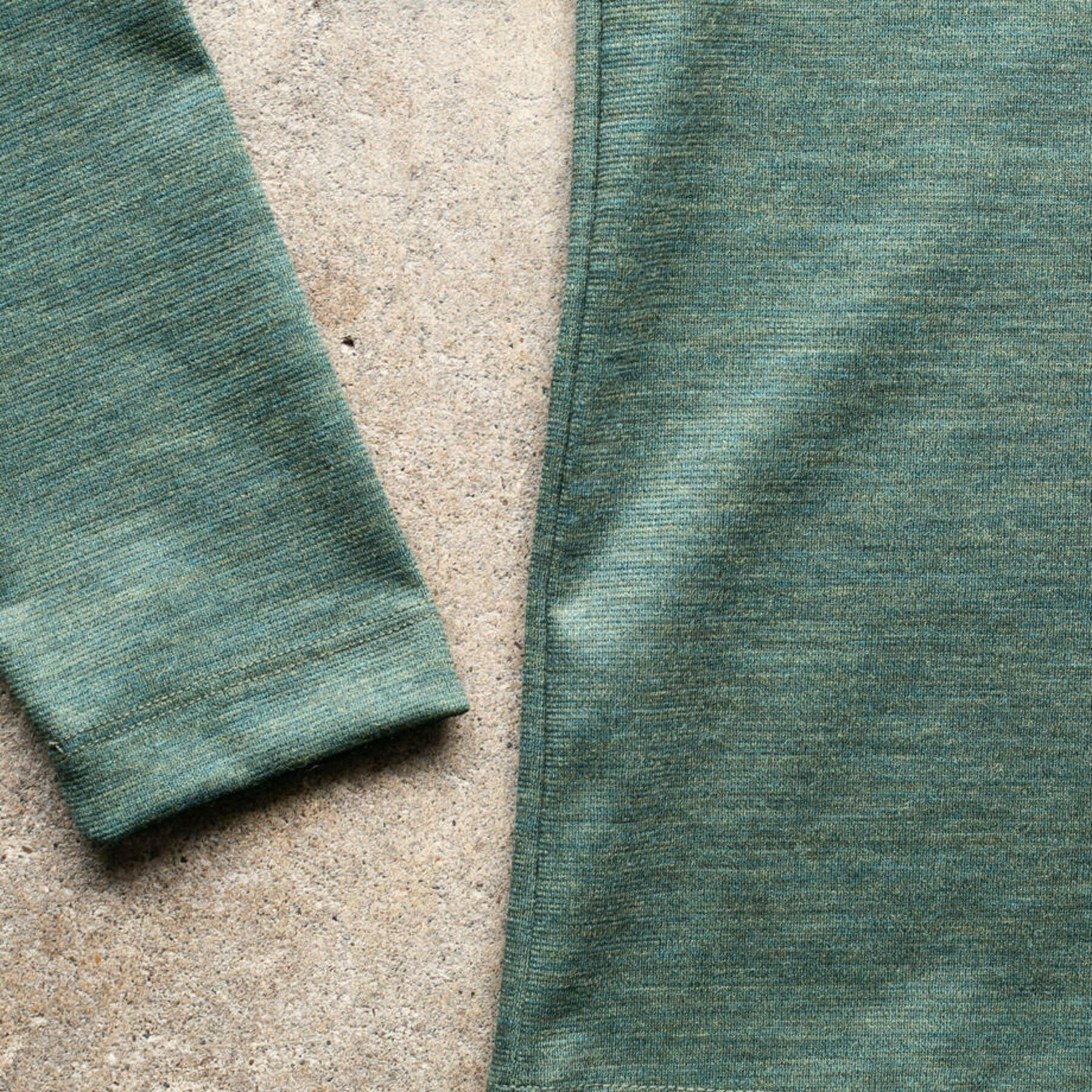 gustin japan wool jersey pocket crew - forest