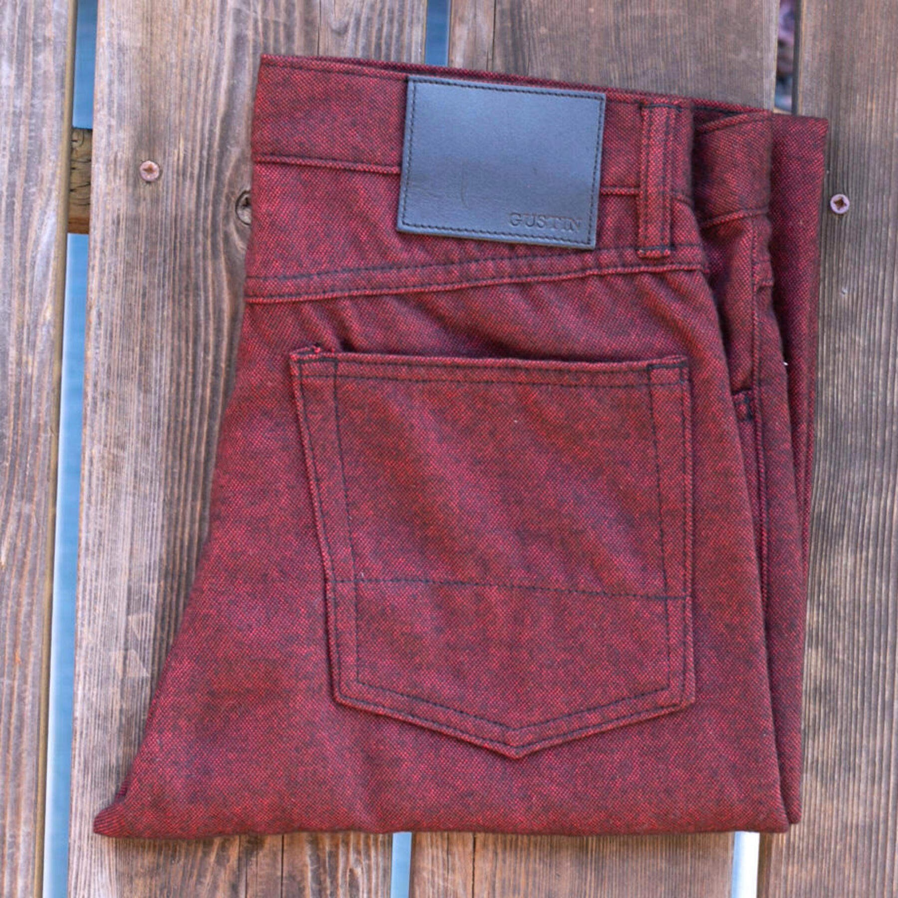 gustin #263 seawool 5 pocket - oxblood