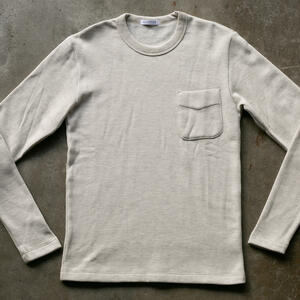 gustin fleece pocket crewneck - heather oatmeal