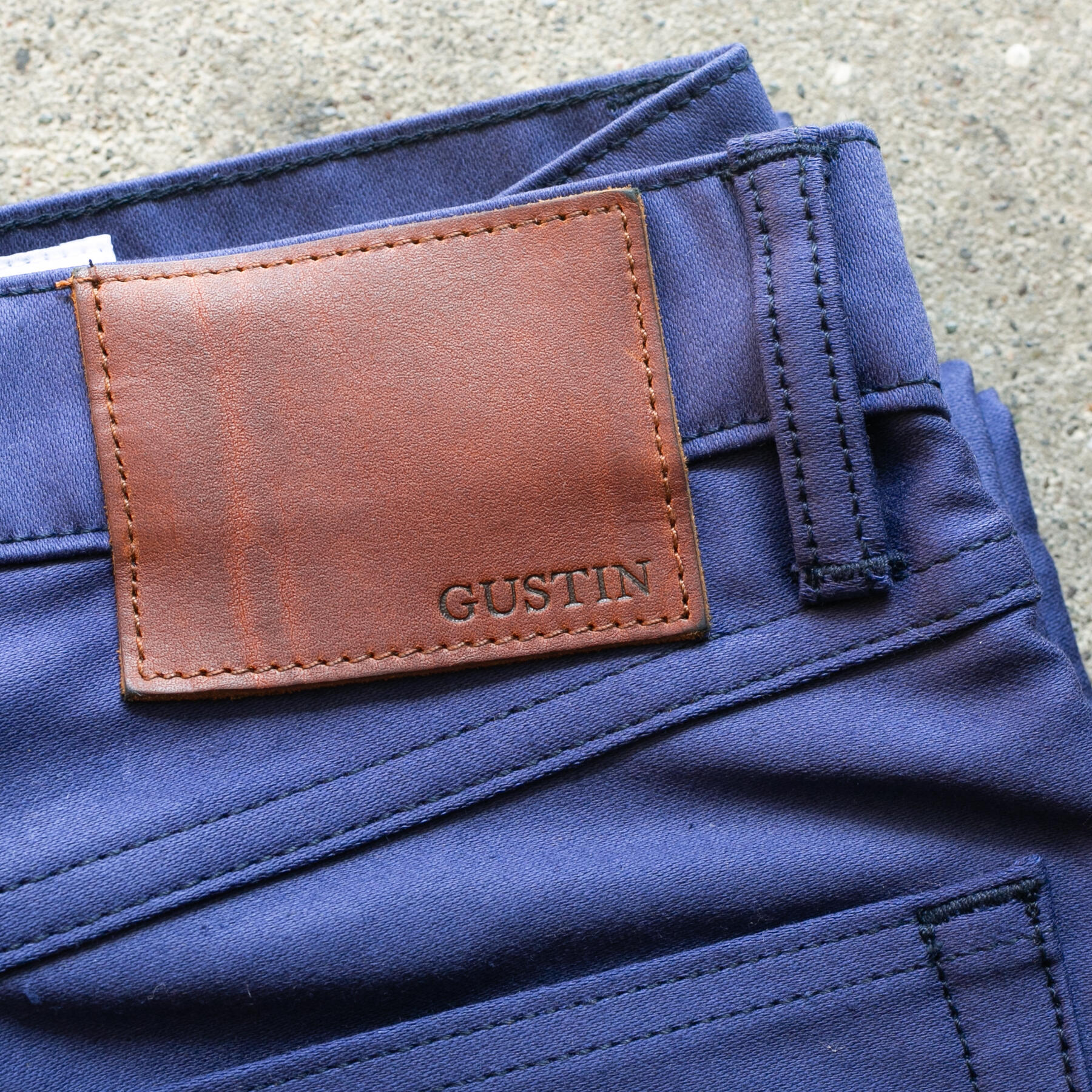 gustin #357 repro french worker moleskin 5 pocket - navy