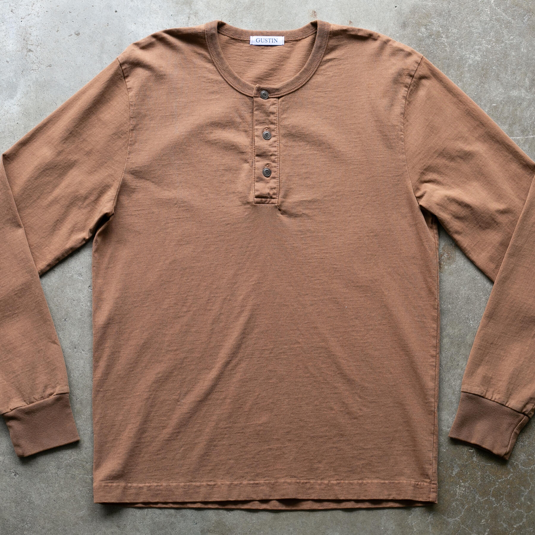 gustin american heavy henley - brown