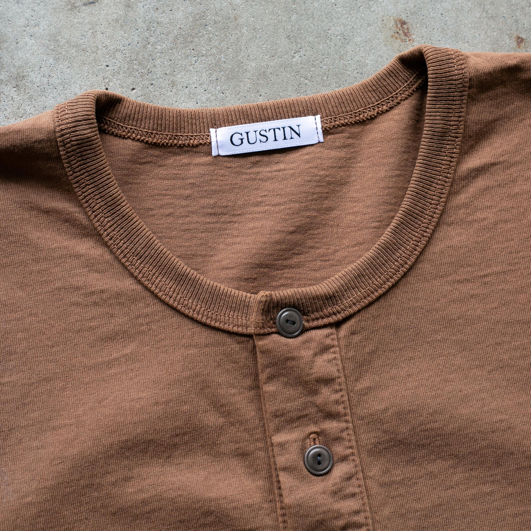gustin american heavy henley - brown
