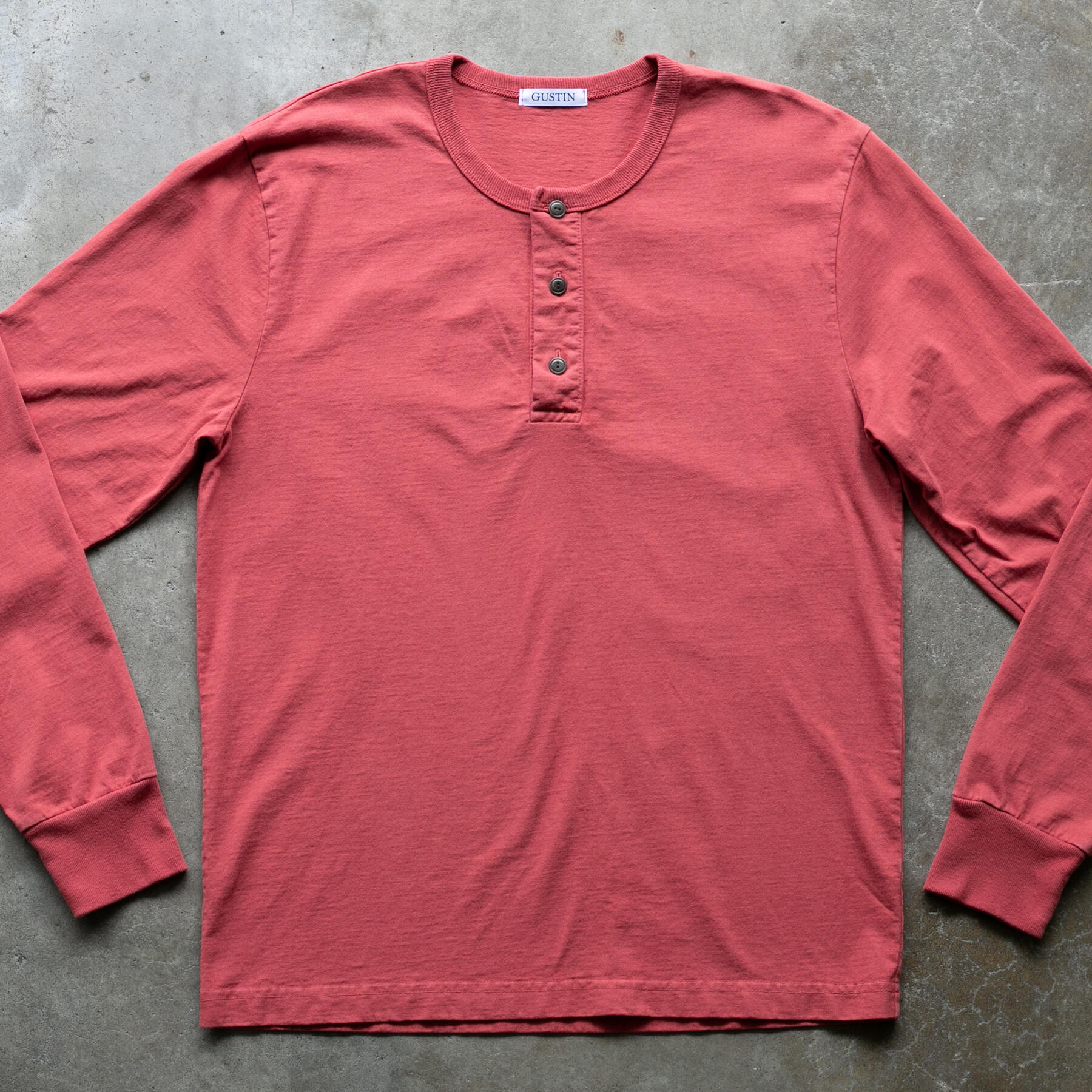 gustin american heavy henley - red
