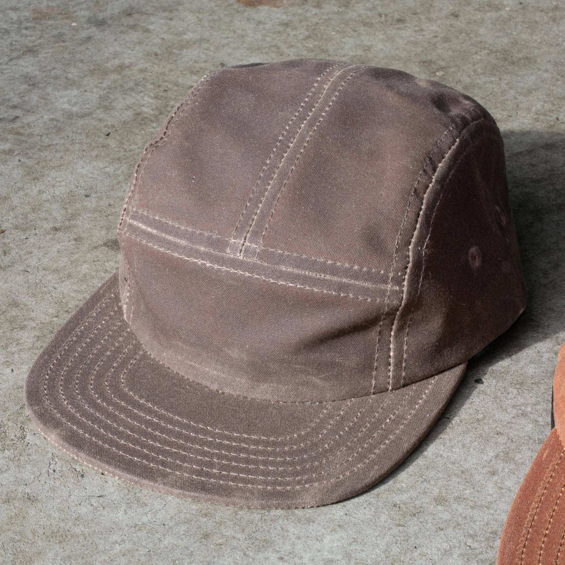 gustin camp hat - dark oak waxed canvas