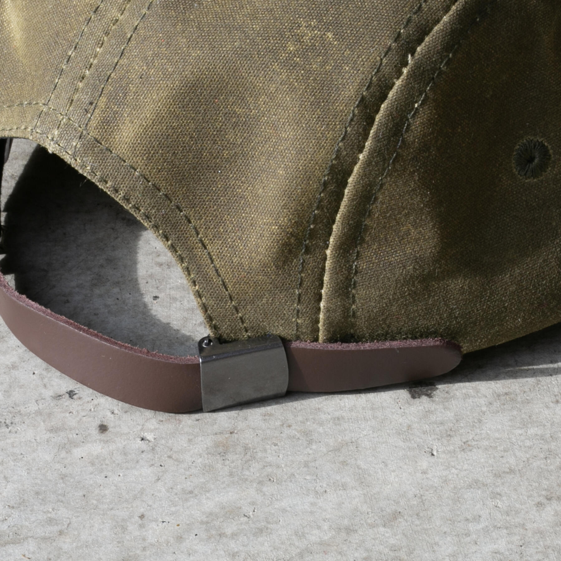 gustin camp hat - olive waxed canvas