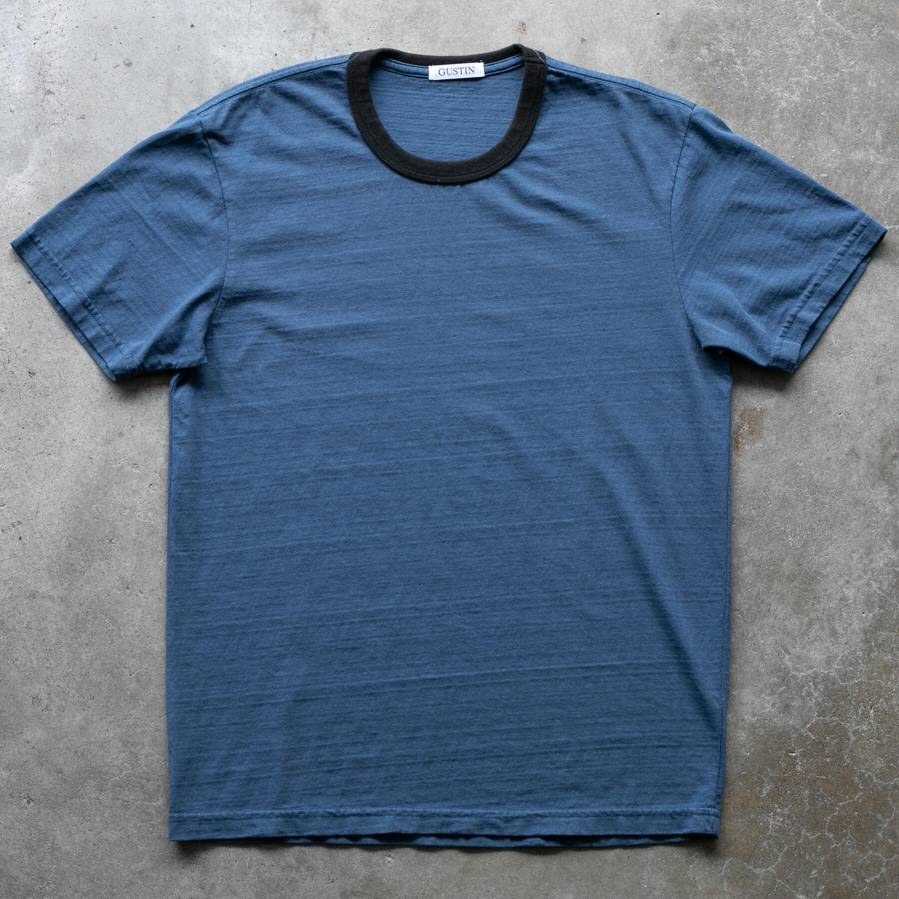 gustin american heavy ringer t-shirt - ocean