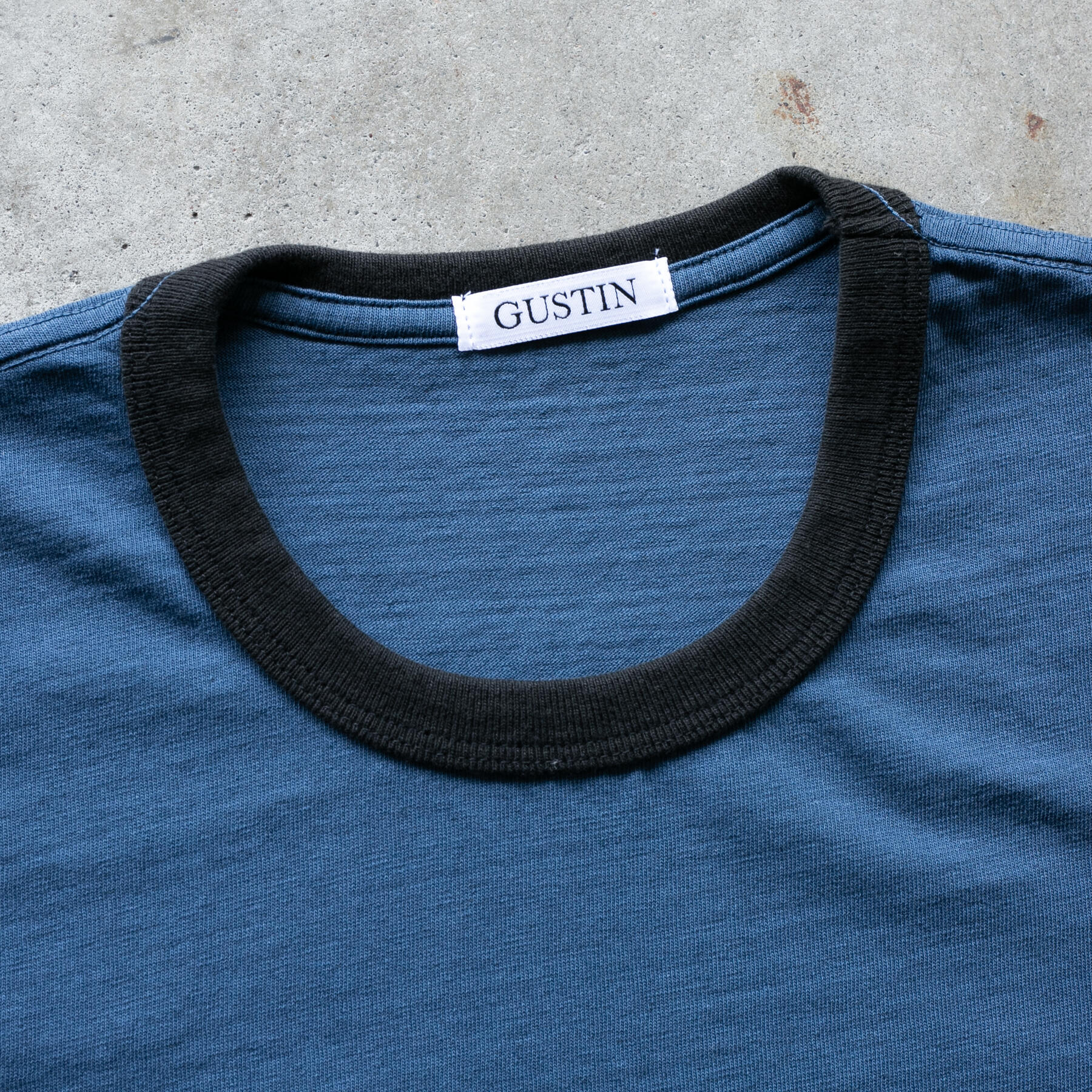gustin american heavy ringer t-shirt - ocean