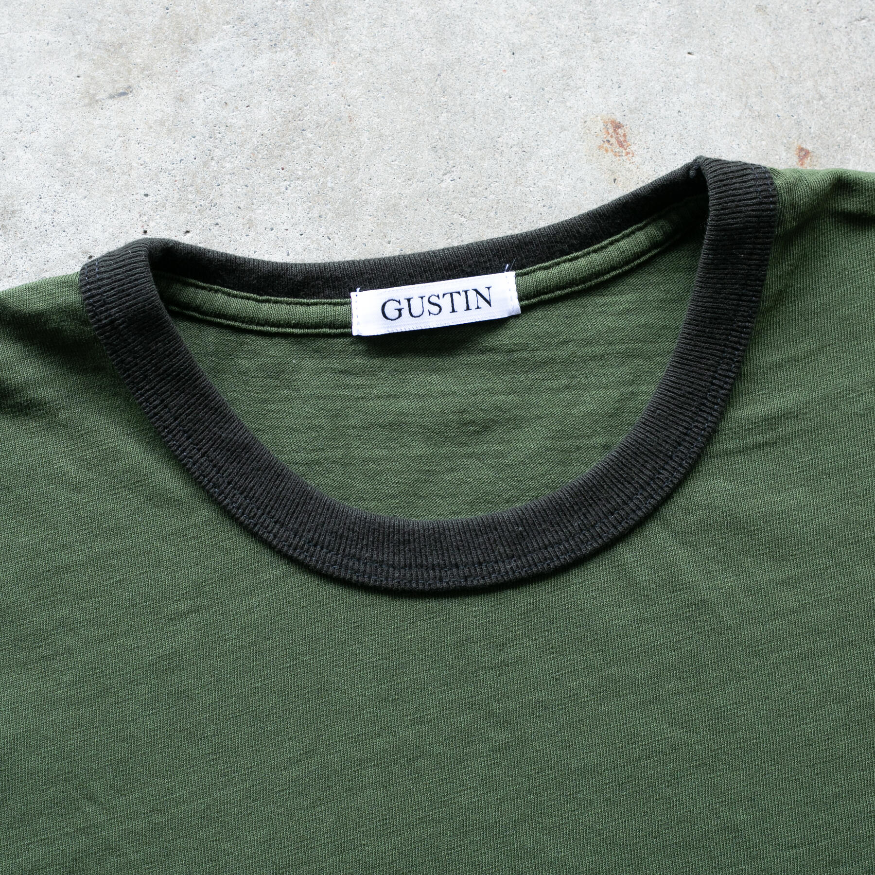 gustin american heavy ringer t-shirt - forest