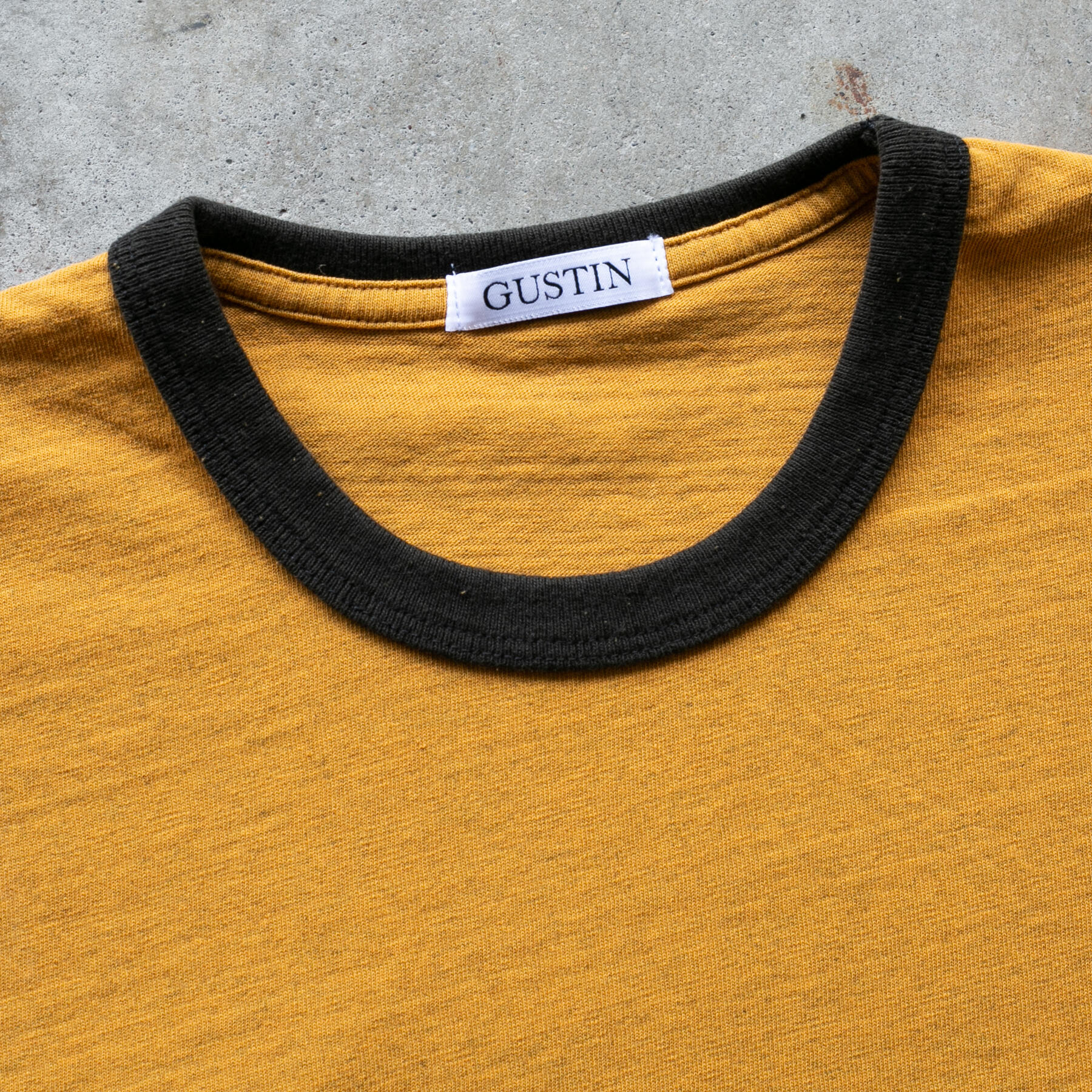gustin american heavy ringer t-shirt - marigold