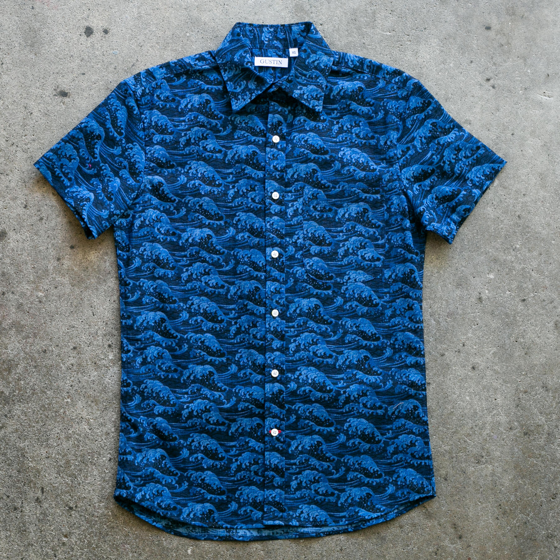 gustin #1000 bluescale waves short sleeve shirt