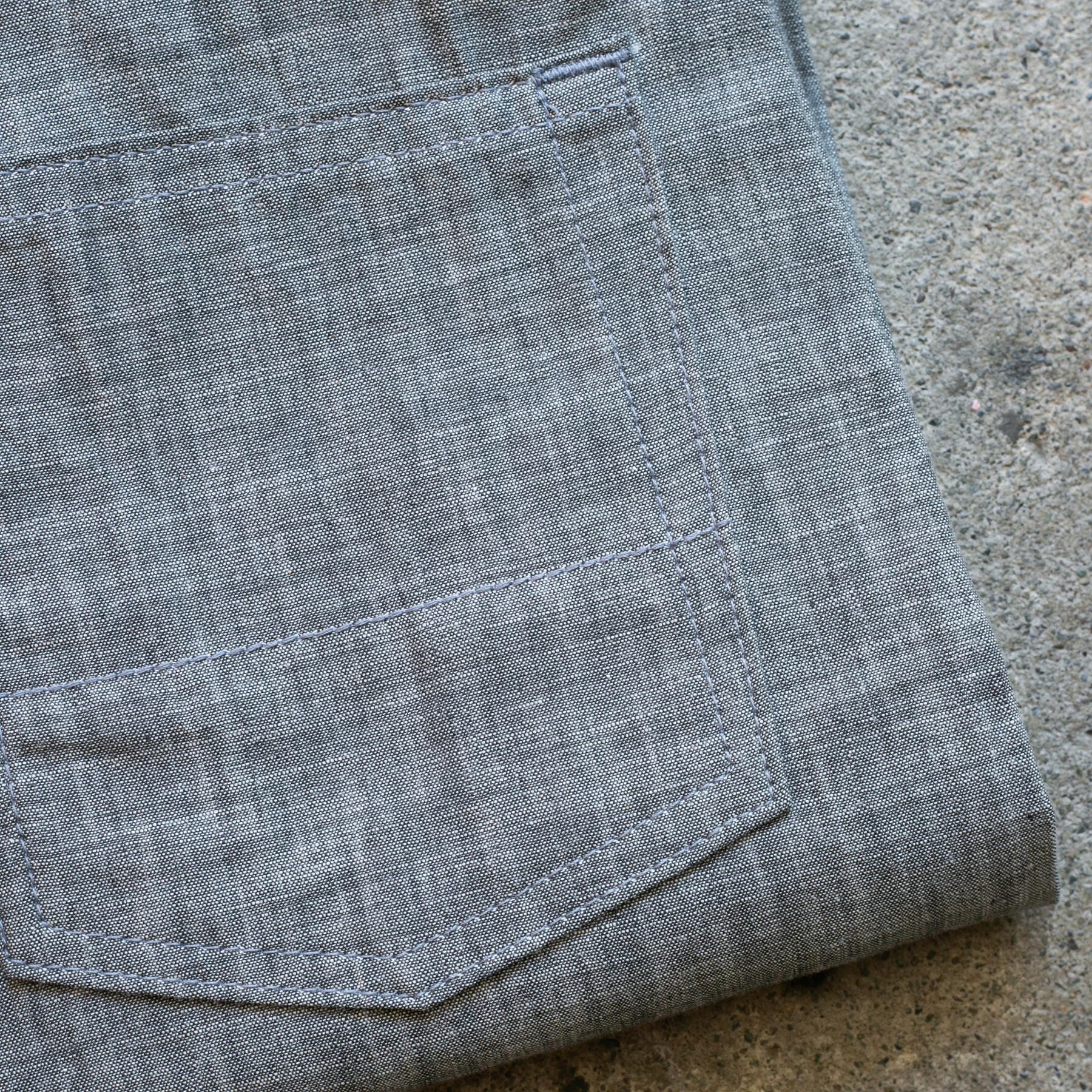 gustin #579 charcoal dye selvedge chambray