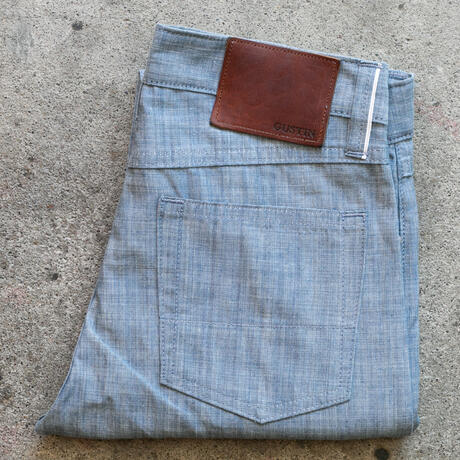 gustin #580 featherweight selvedge chambray - indigo plant dye