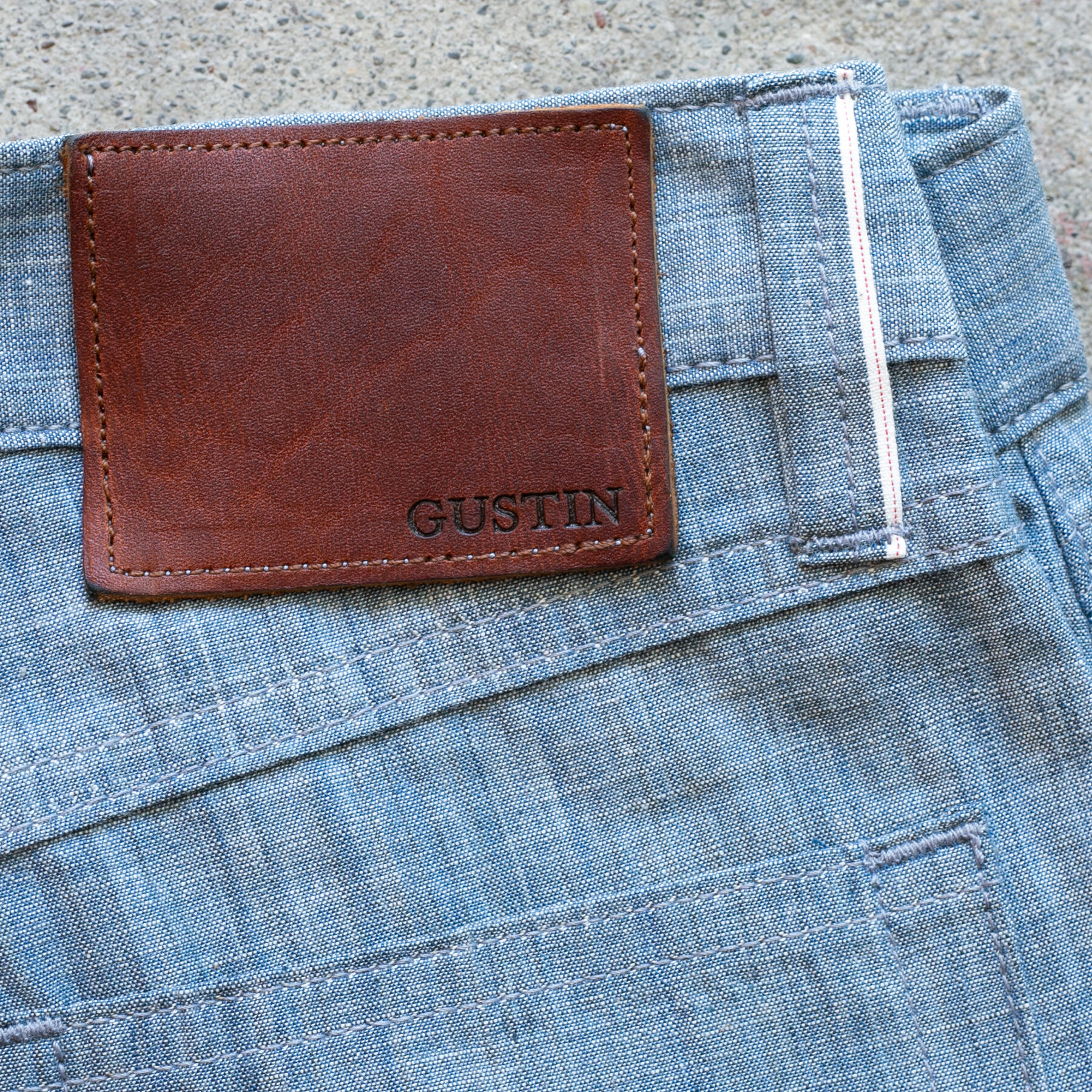 gustin #580 plant dye indigo selvedge chambray