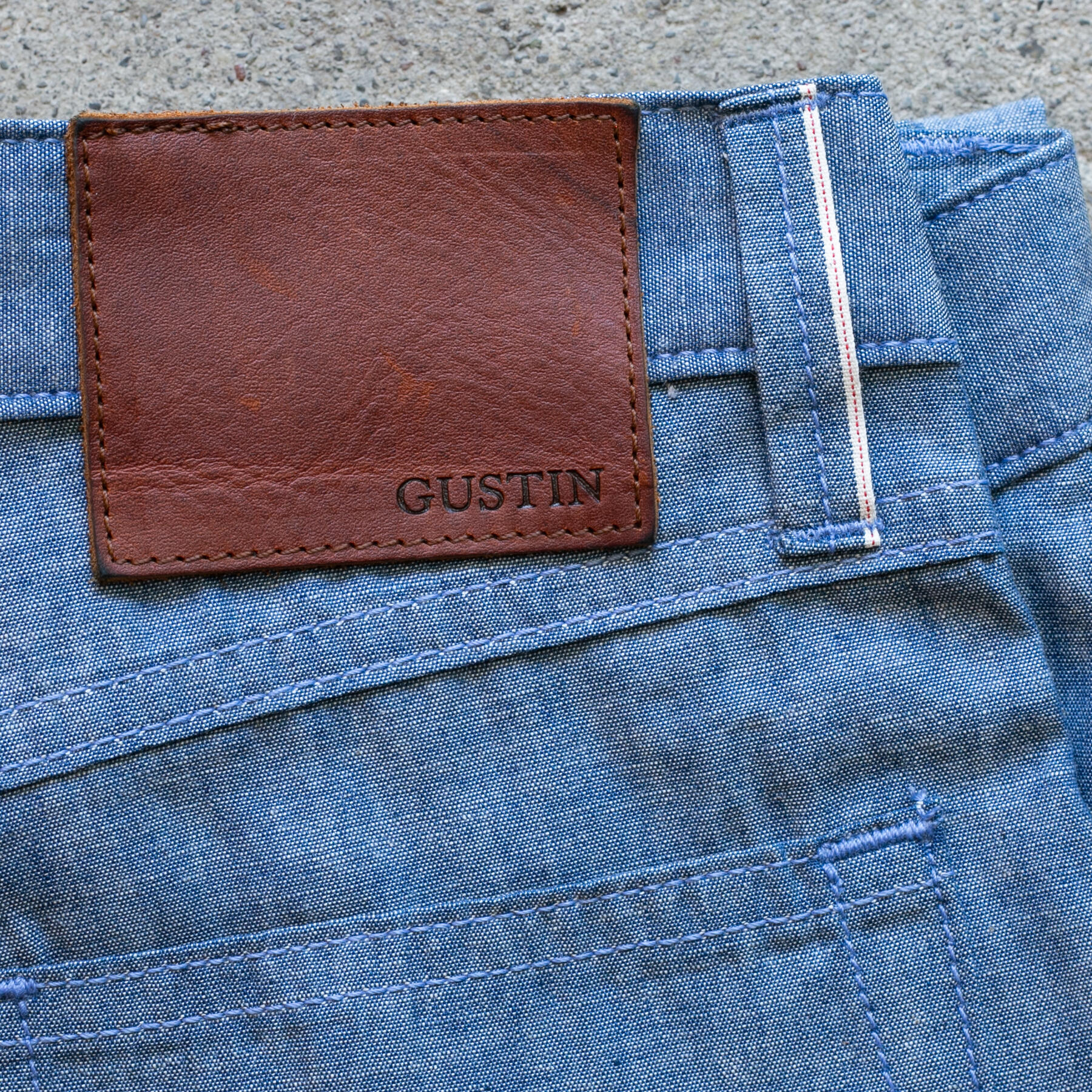 gustin #583 featherweight selvedge chambray - classic indigo