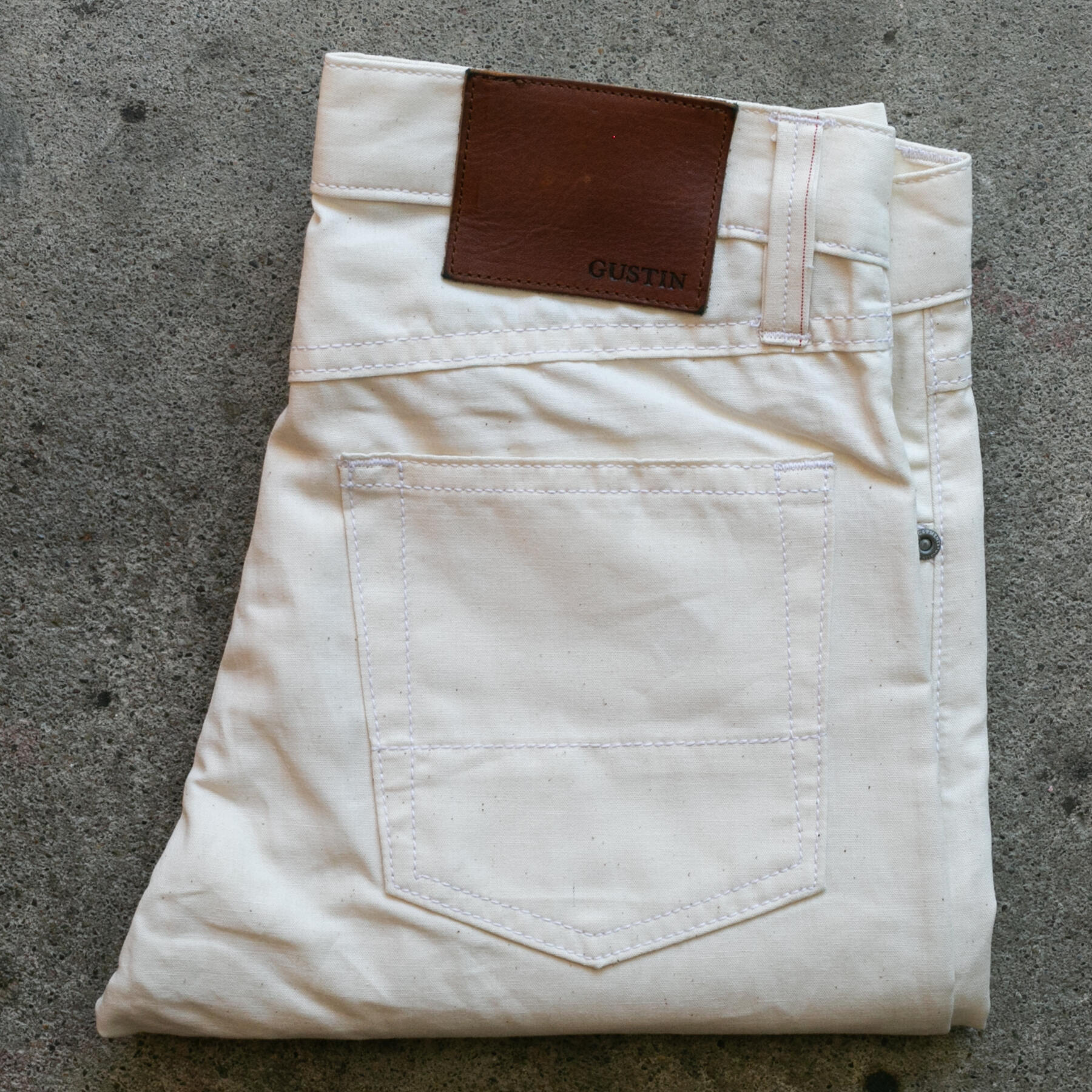 gustin #584 featherweight selvedge chambray - natural