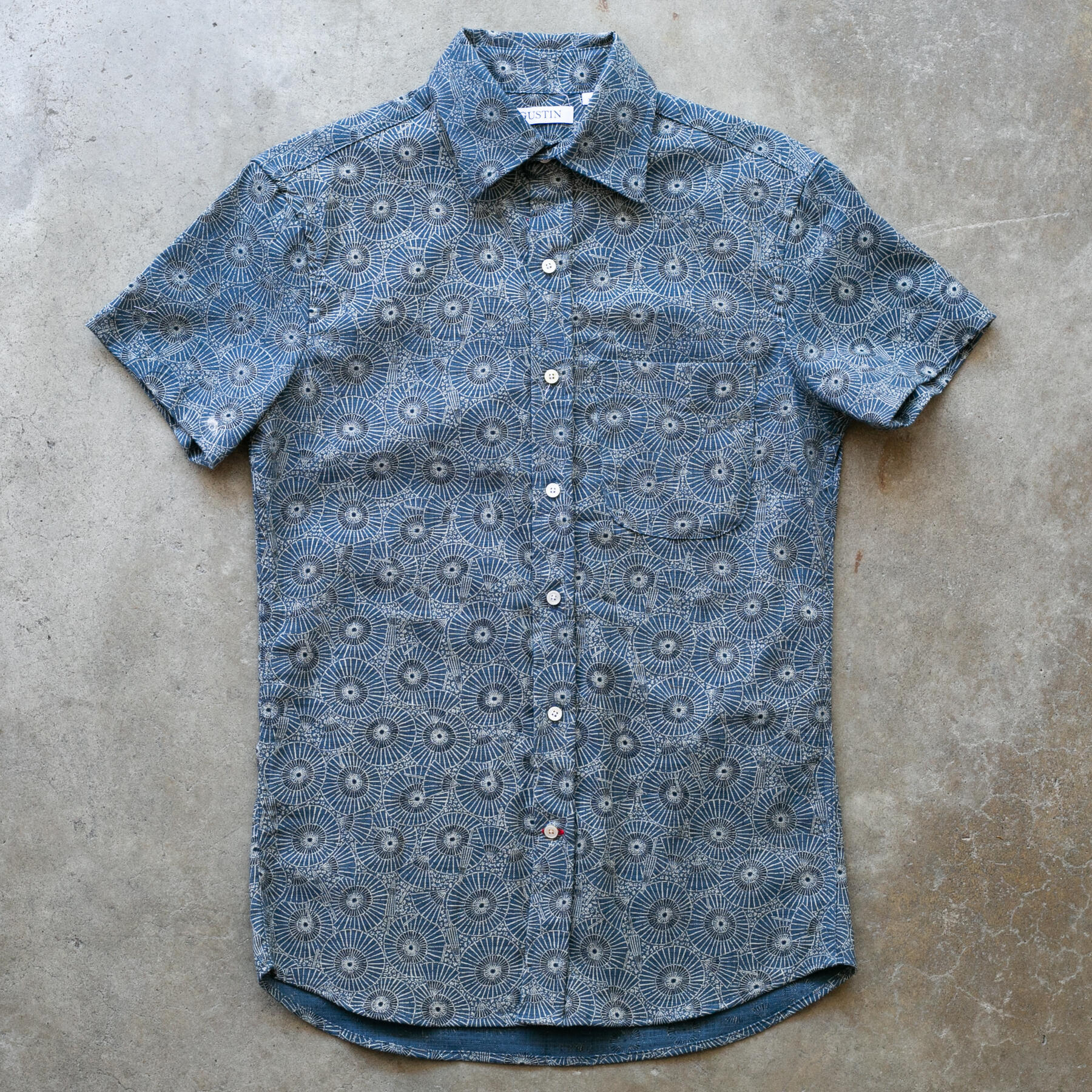 gustin #1226 japan retro leisure shirt - blue