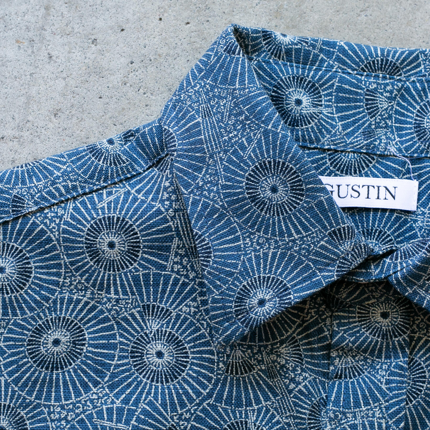 gustin #1226 japan retro leisure shirt - blue