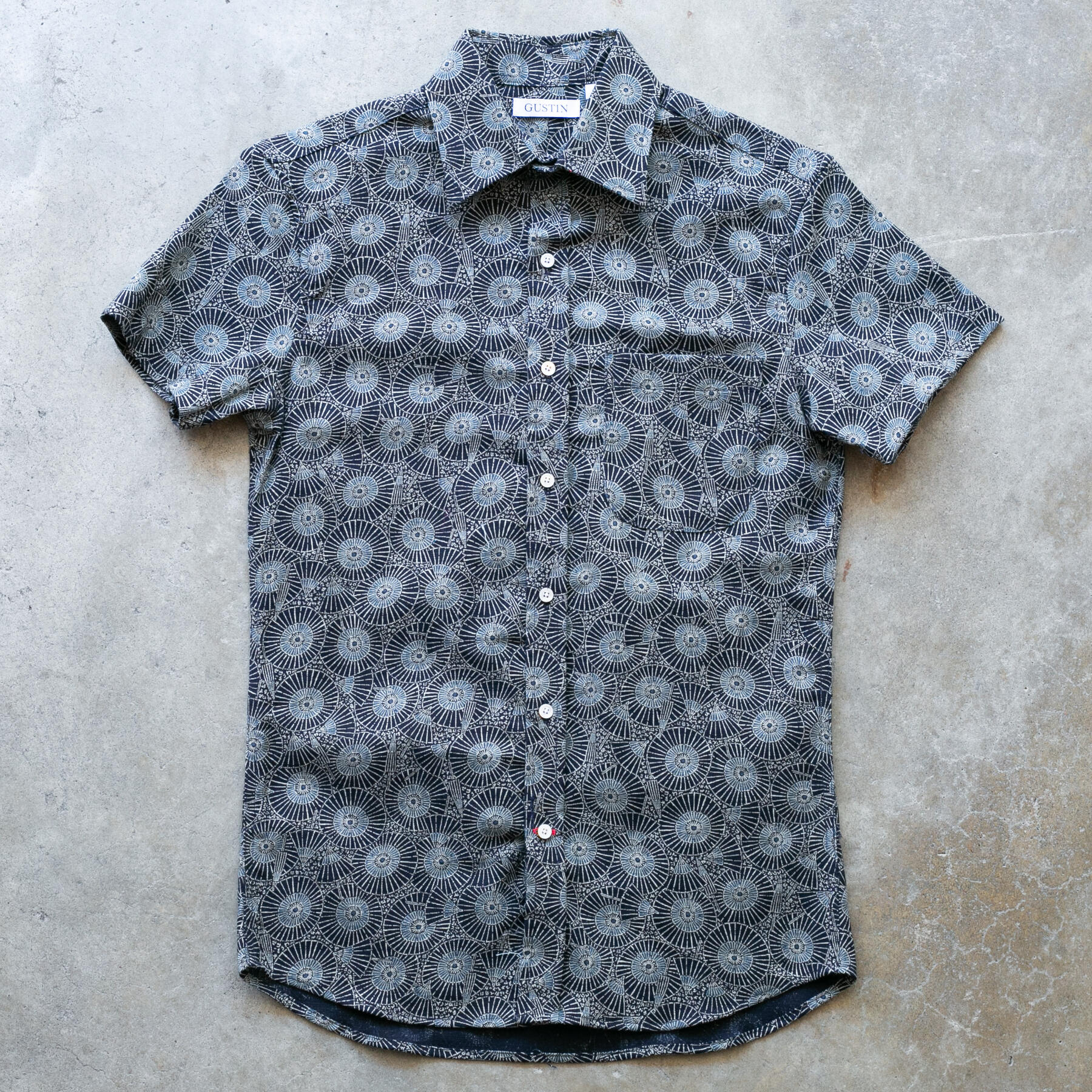 gustin #1227 japan retro leisure shirt - midnight