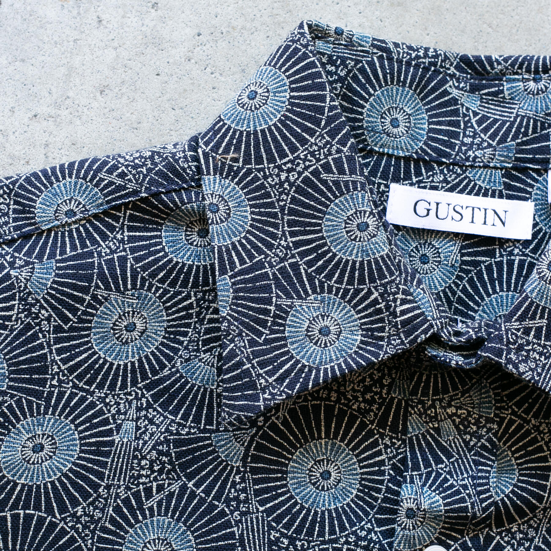 gustin #1227 japan retro leisure shirt - midnight
