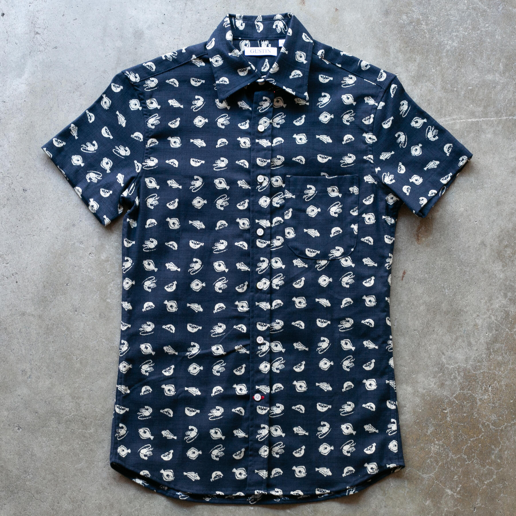 gustin #1237 japan retro print shirt - sea life