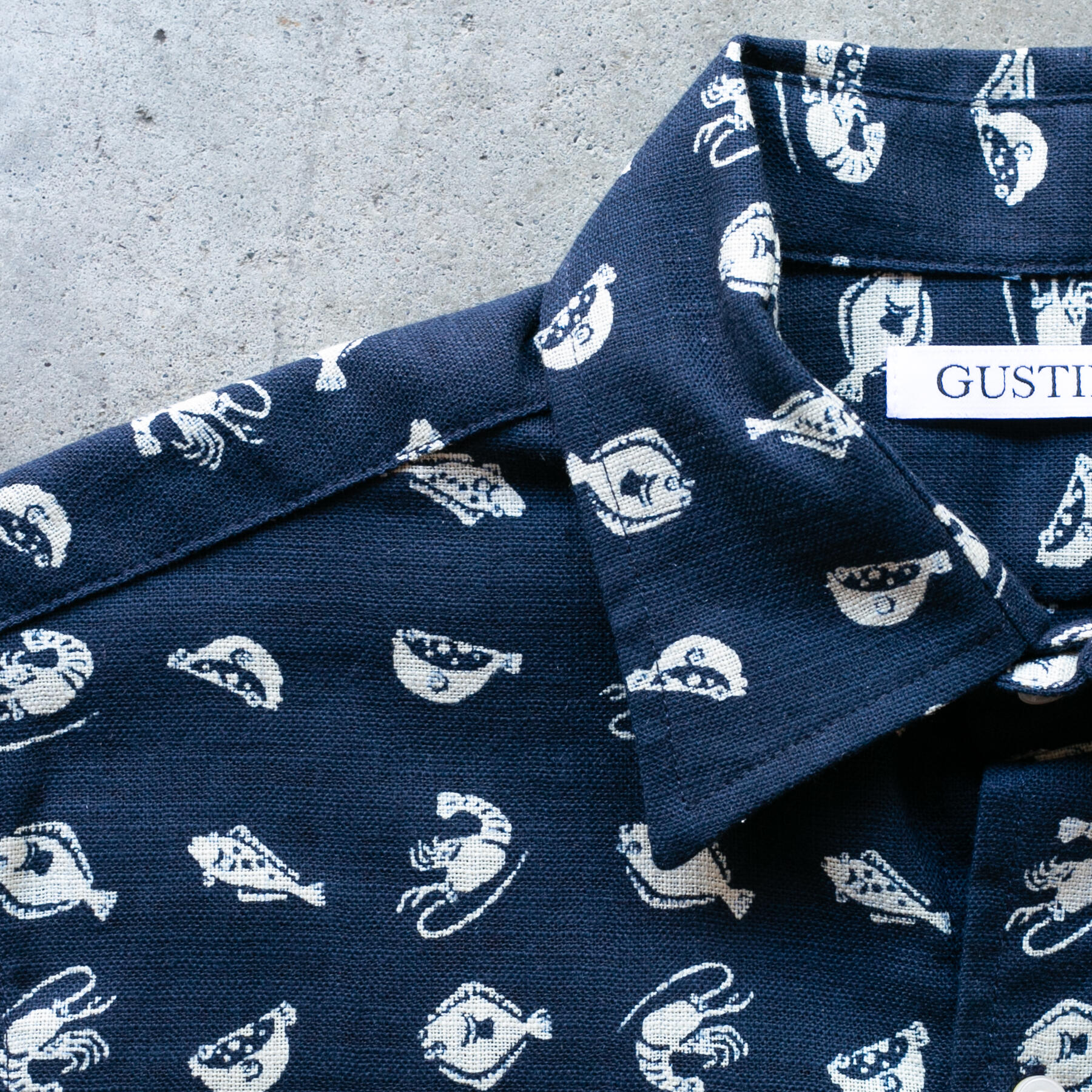 gustin #1237 japan retro print shirt - sea life