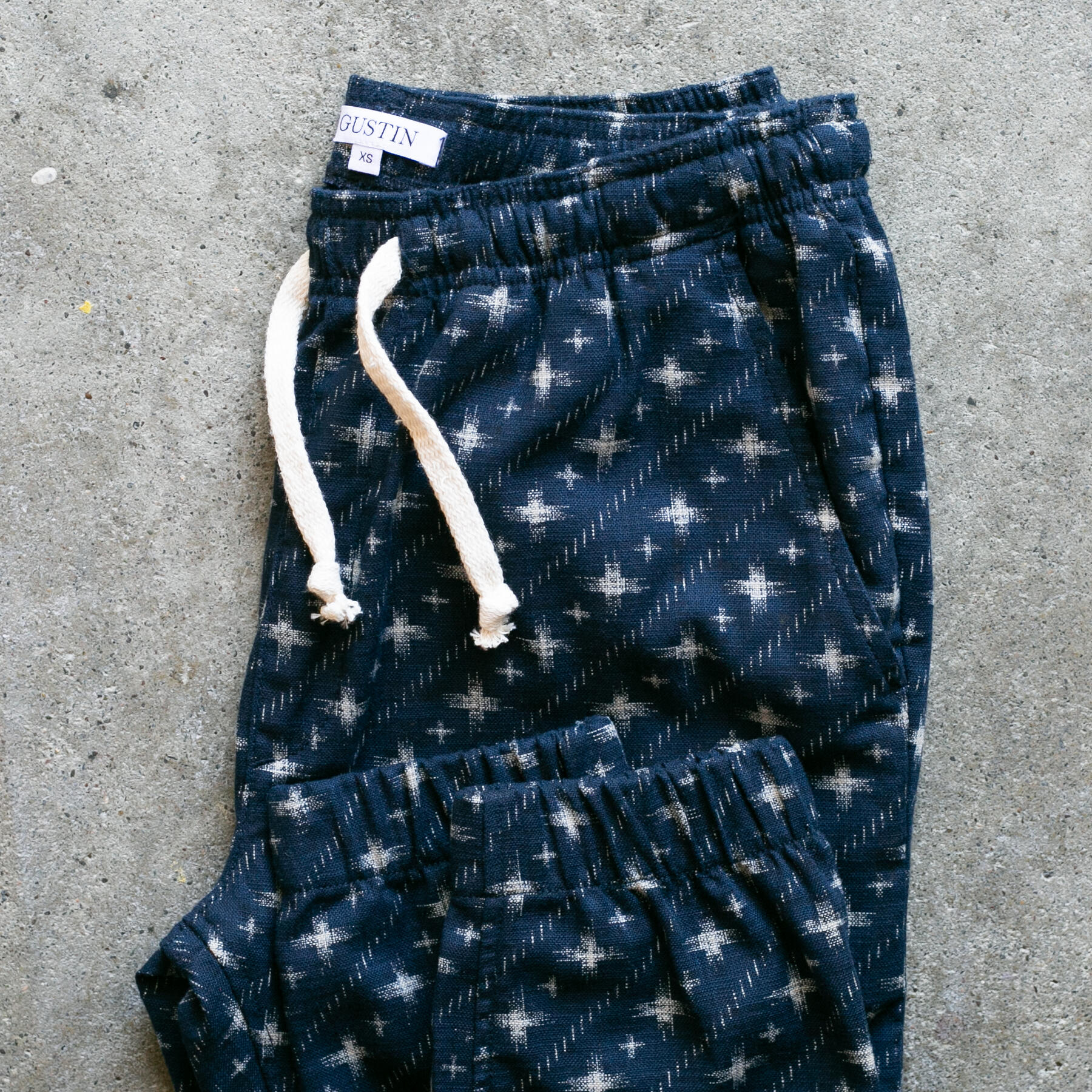gustin japan indigo burst joggers